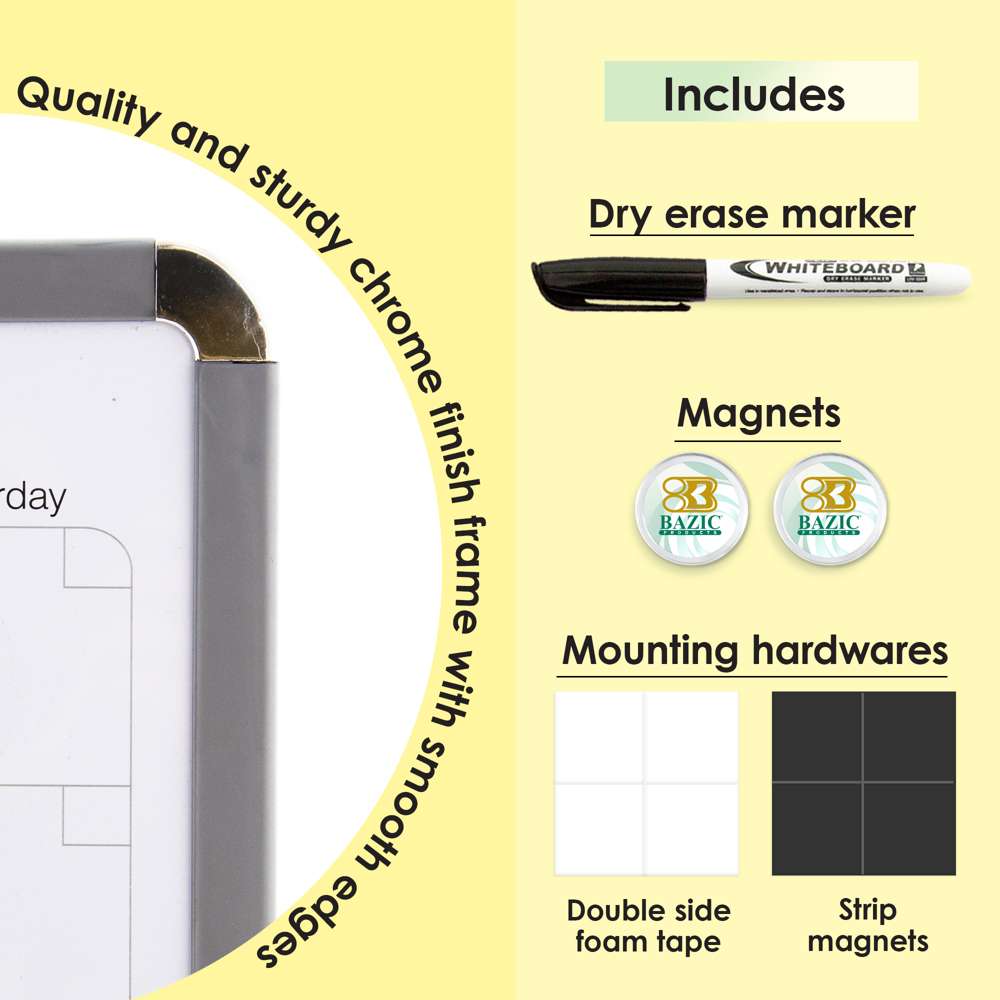 Magnetic Dry Erase Calendar Board 11" X 14", Marker Magnets