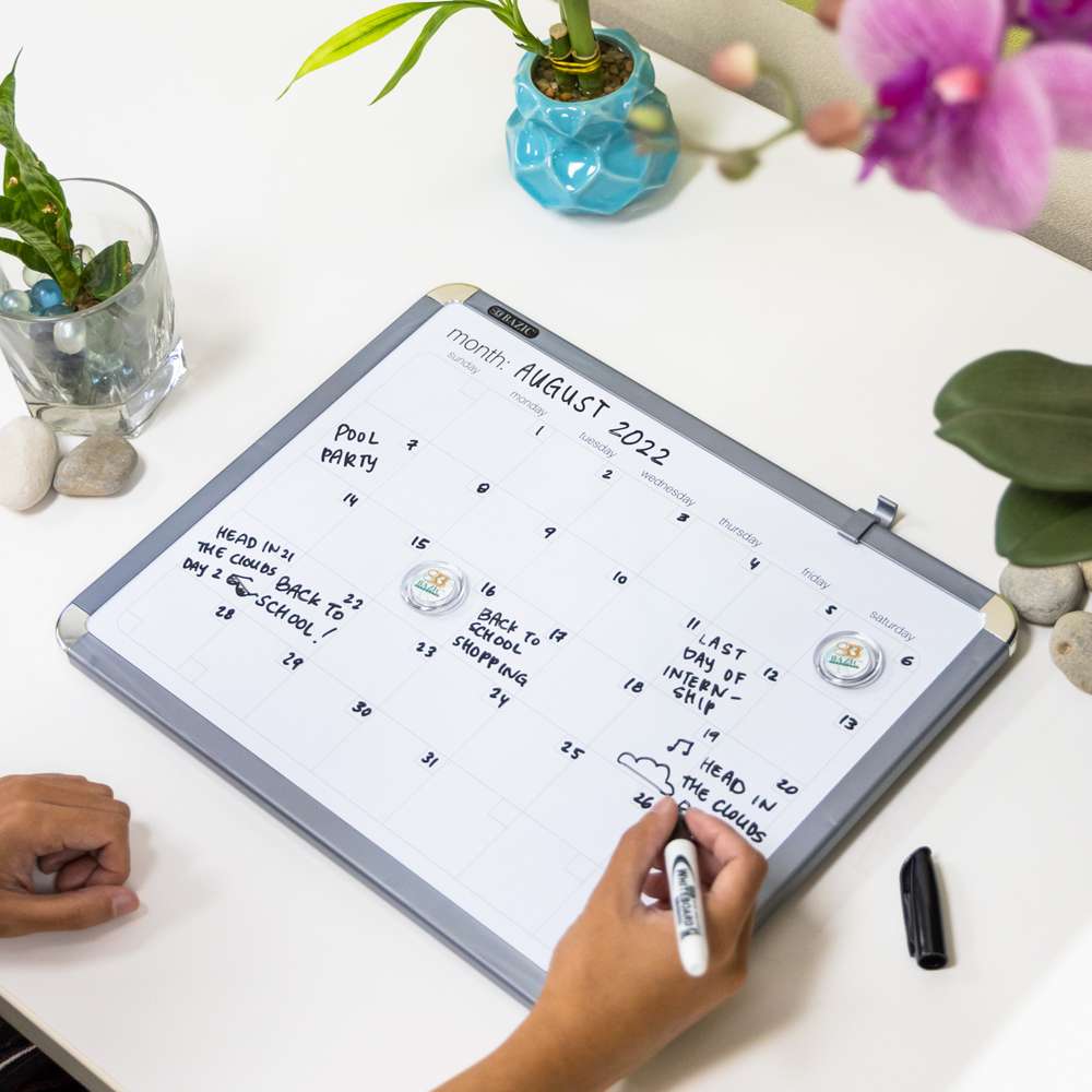 Magnetic Dry Erase Calendar Board 11" X 14", Marker Magnets