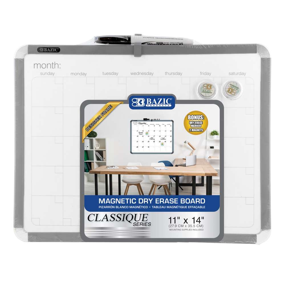 Magnetic Dry Erase Calendar Board 11" X 14", Marker Magnets