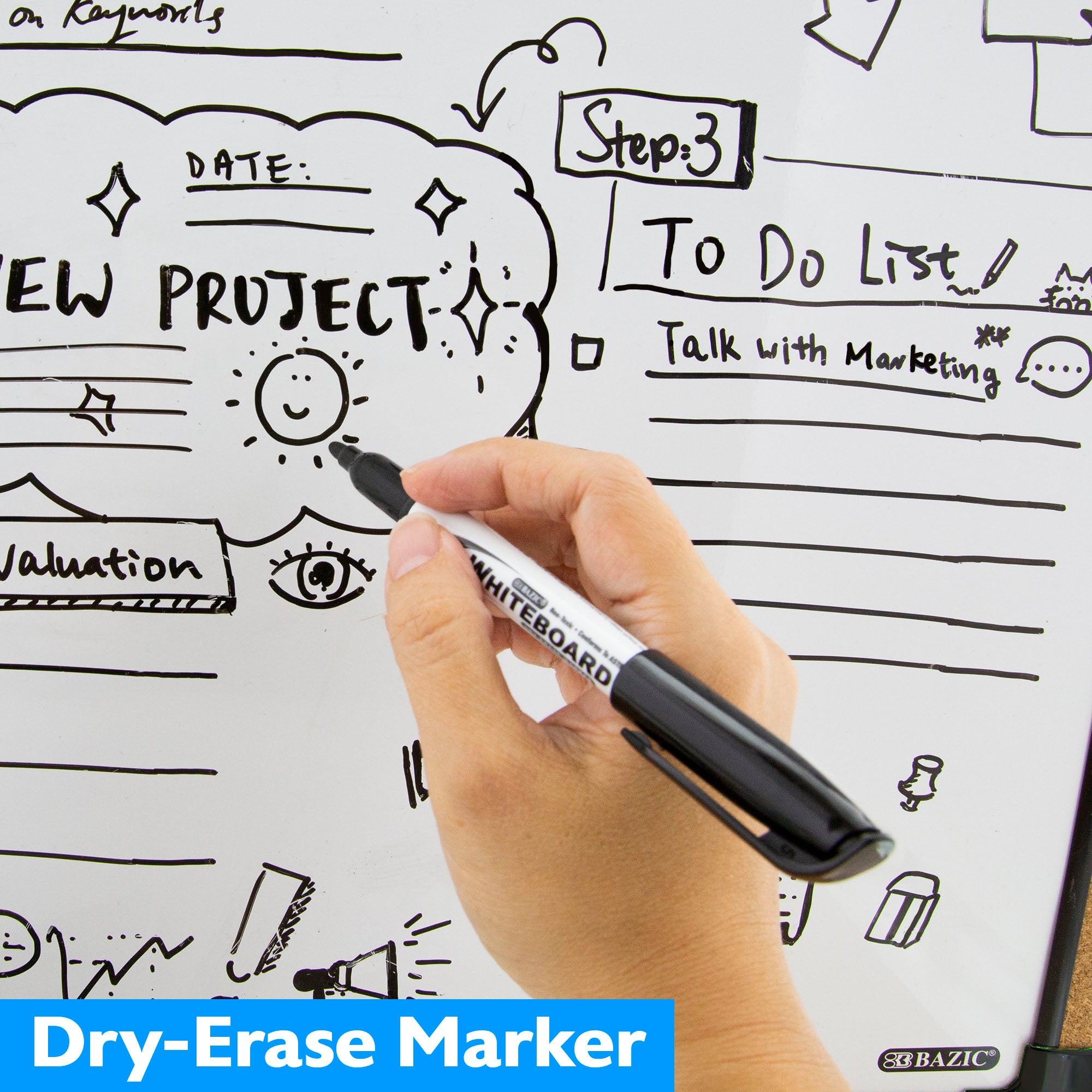Cork Framed Magnetic Dry Erase Board 17" X 23"