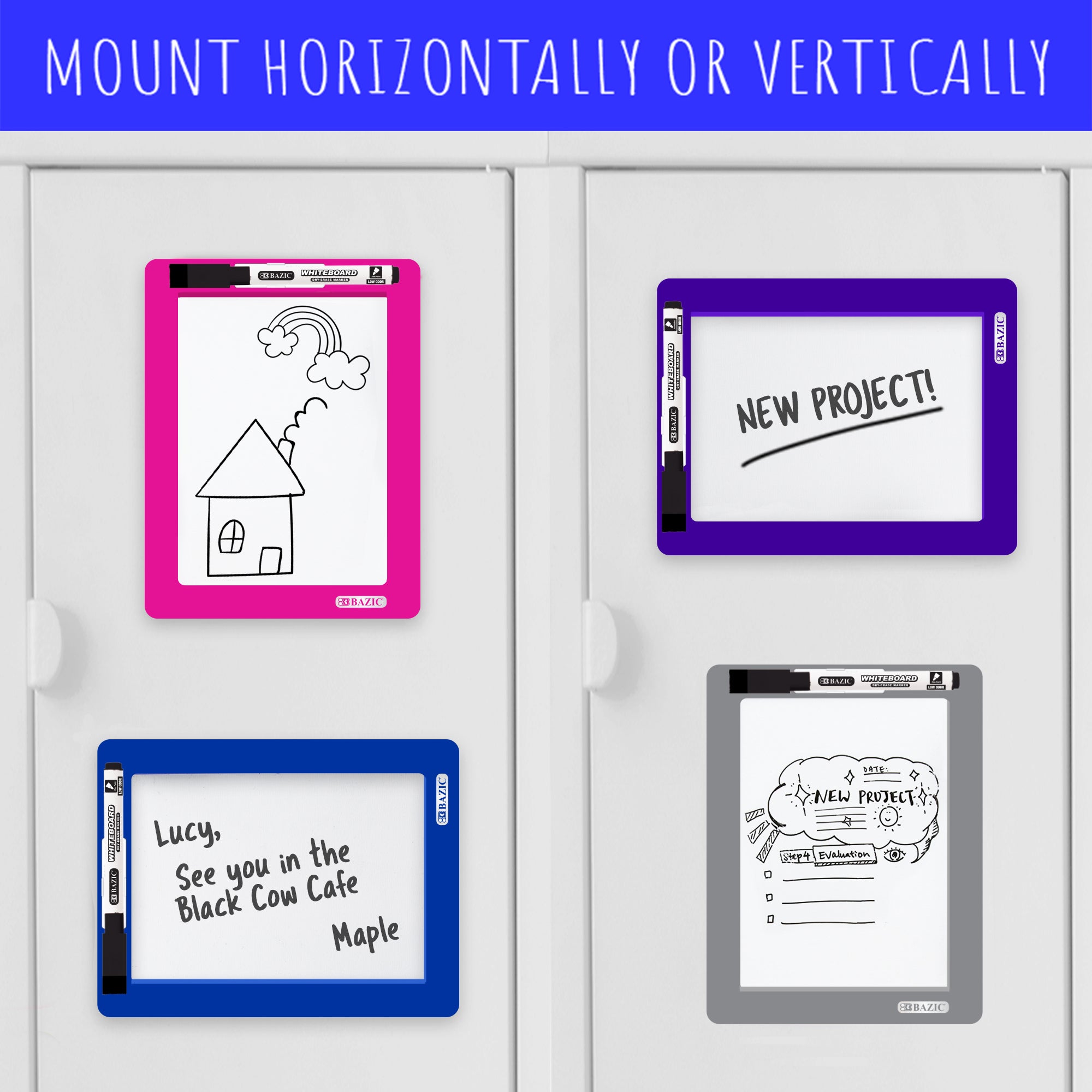 Magnetic Locker Dry Erase Board 5" X 7" w/ Marker