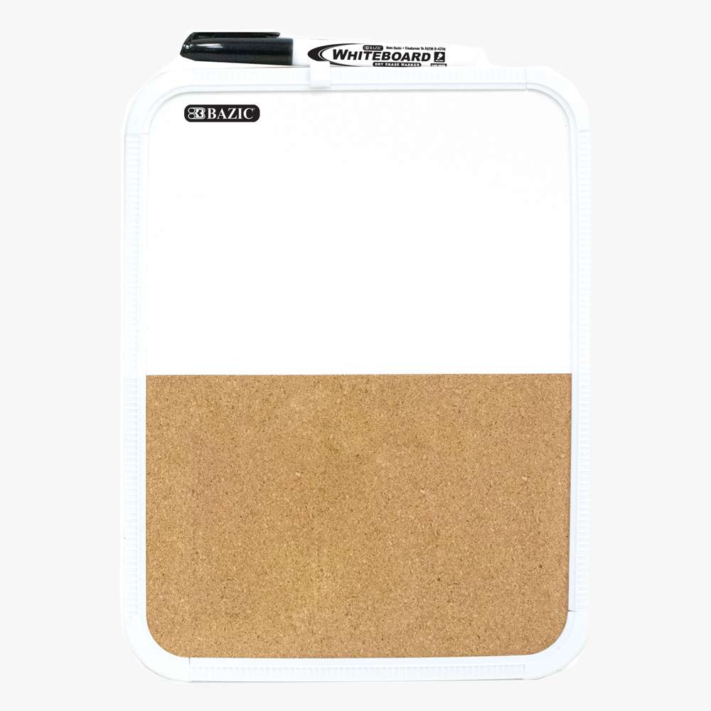 Dry Erase / Cork Combo Board 8.5" X 11" w/ Marker