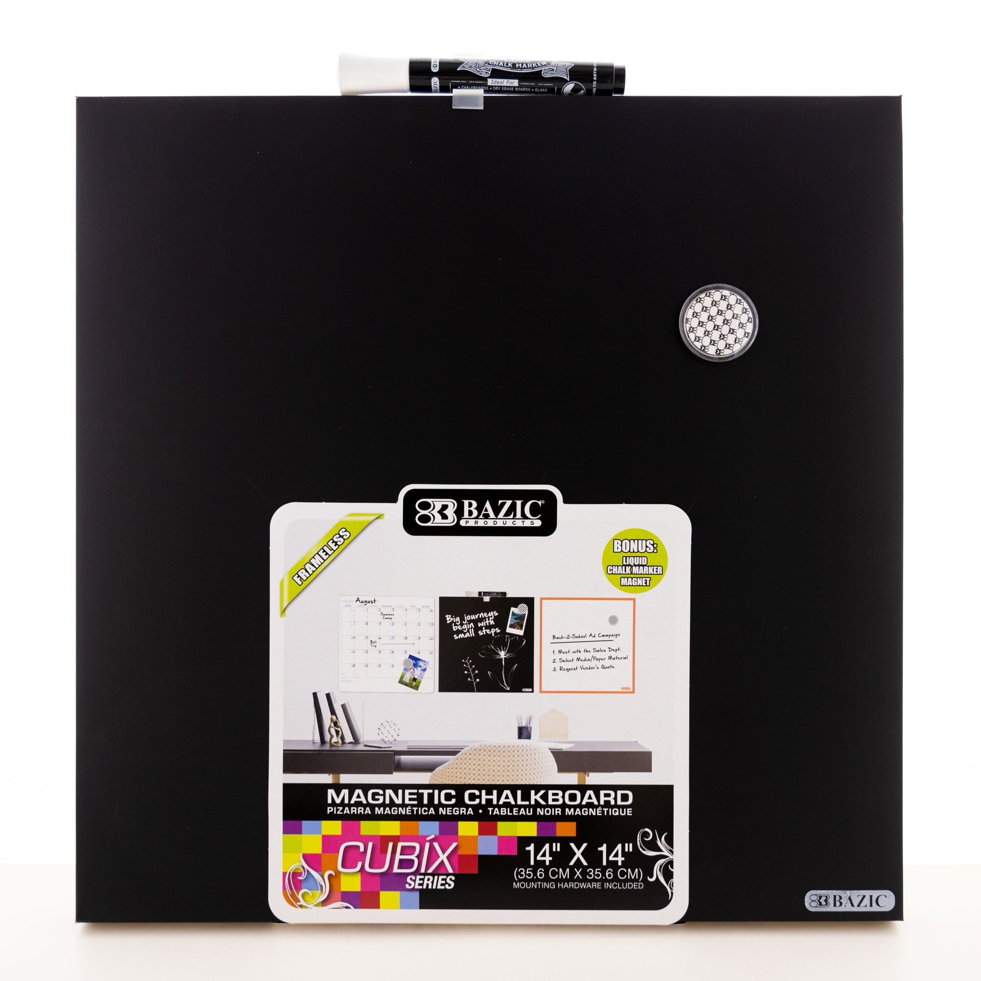 Magnetic Chalkboard 14" x 14" w/ Chalk Marker & Magnet