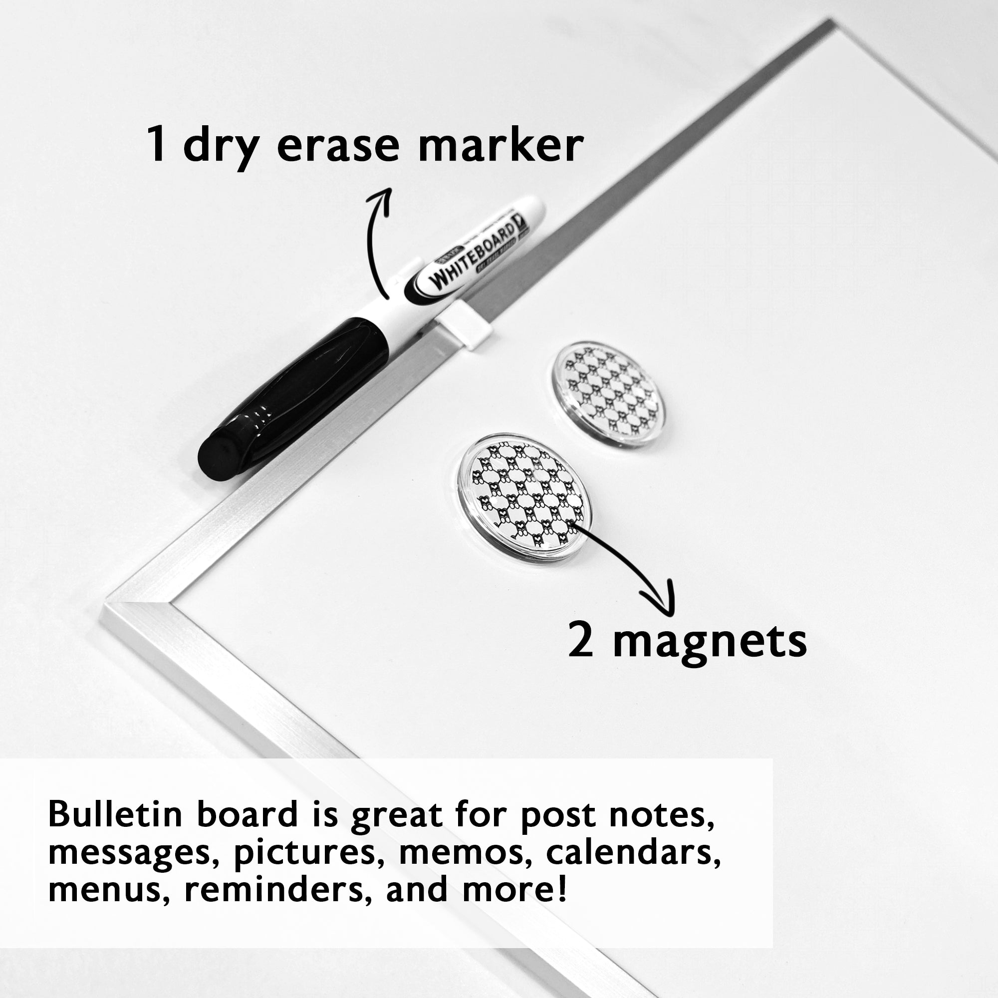 Aluminium Framed Magnetic Dry Erase Board 16" X 20"