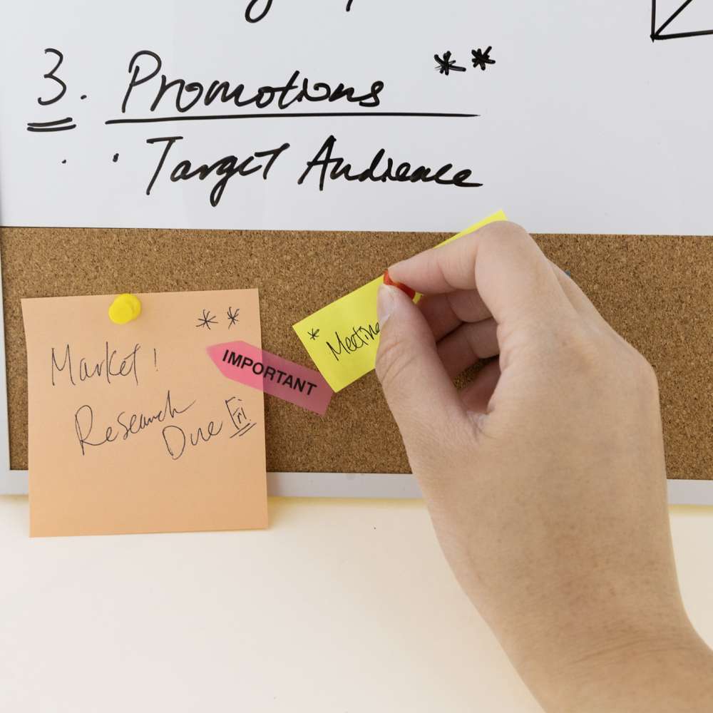 Aluminum Framed Magnetic Dry Erase/Cork Combo Board 16"x 20"