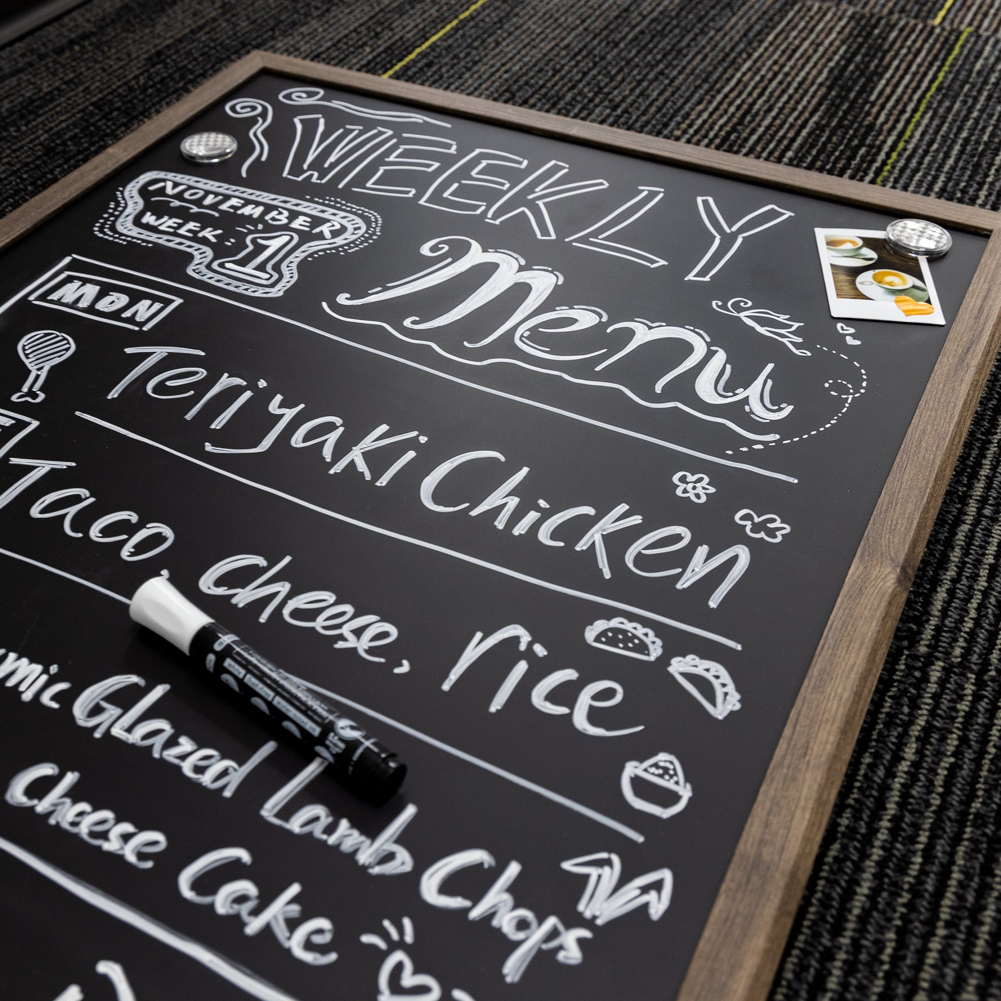 Magnetic Chalkboard 20" x 30" w/ Chalk Marker & Magnets