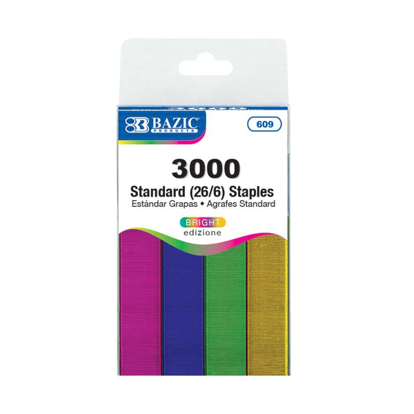 3000 Ct. Standard (26/6) Metallic Color Staples