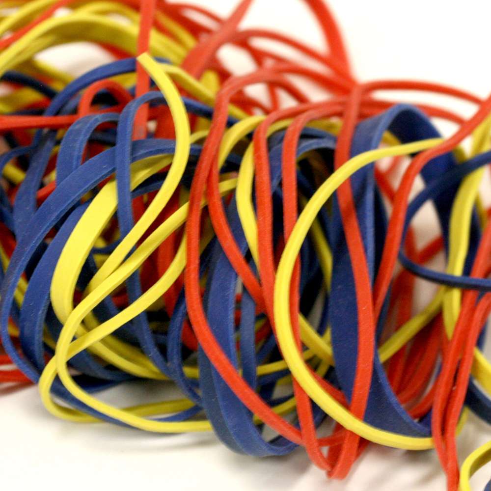 2 Oz./ 56.70 g Assorted Sizes and Colors Rubber Bands