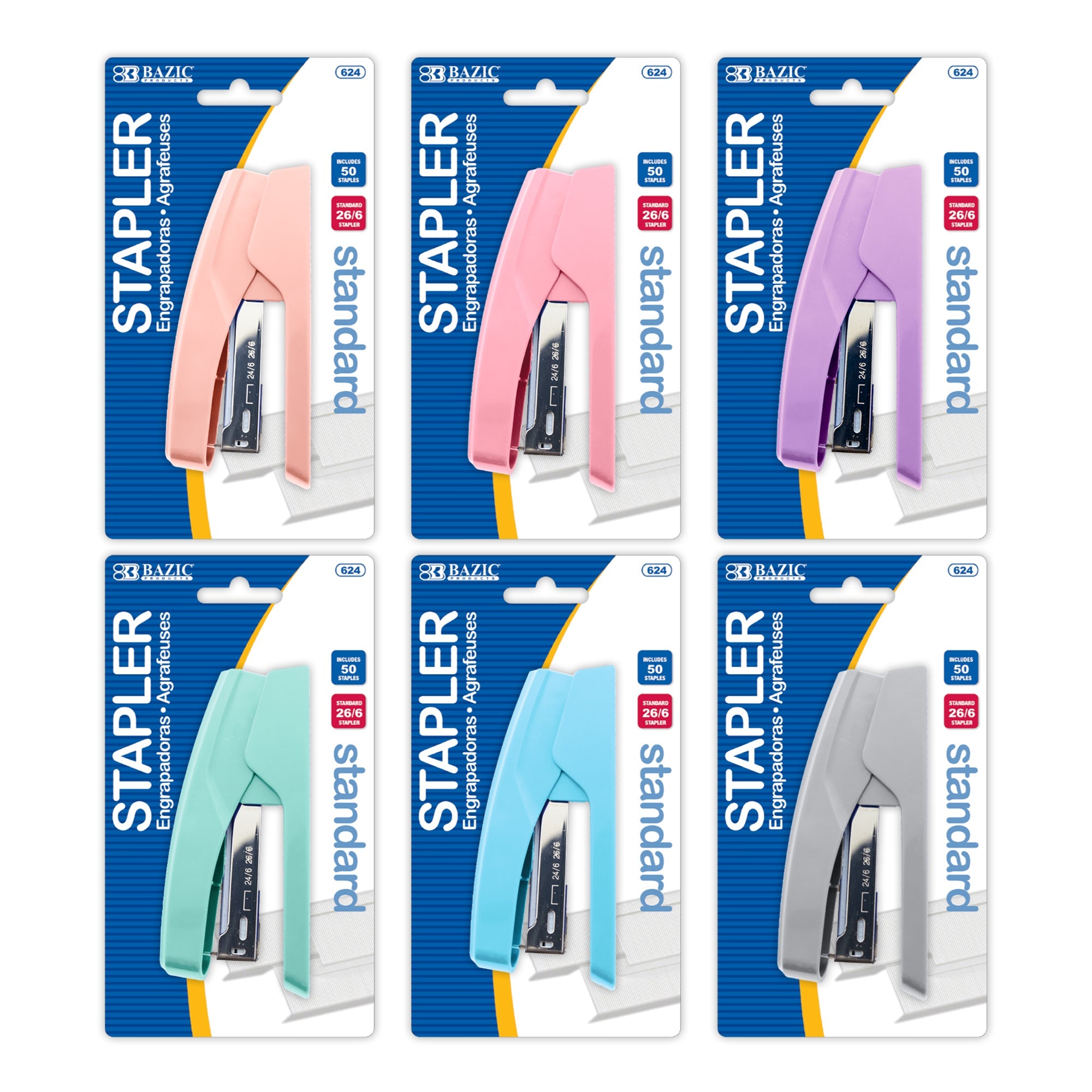 Standard Stapler Pastel Color (26/6)