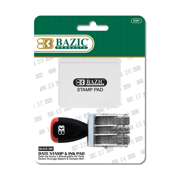 Date Stamp and Ink Pad (Black Ink)