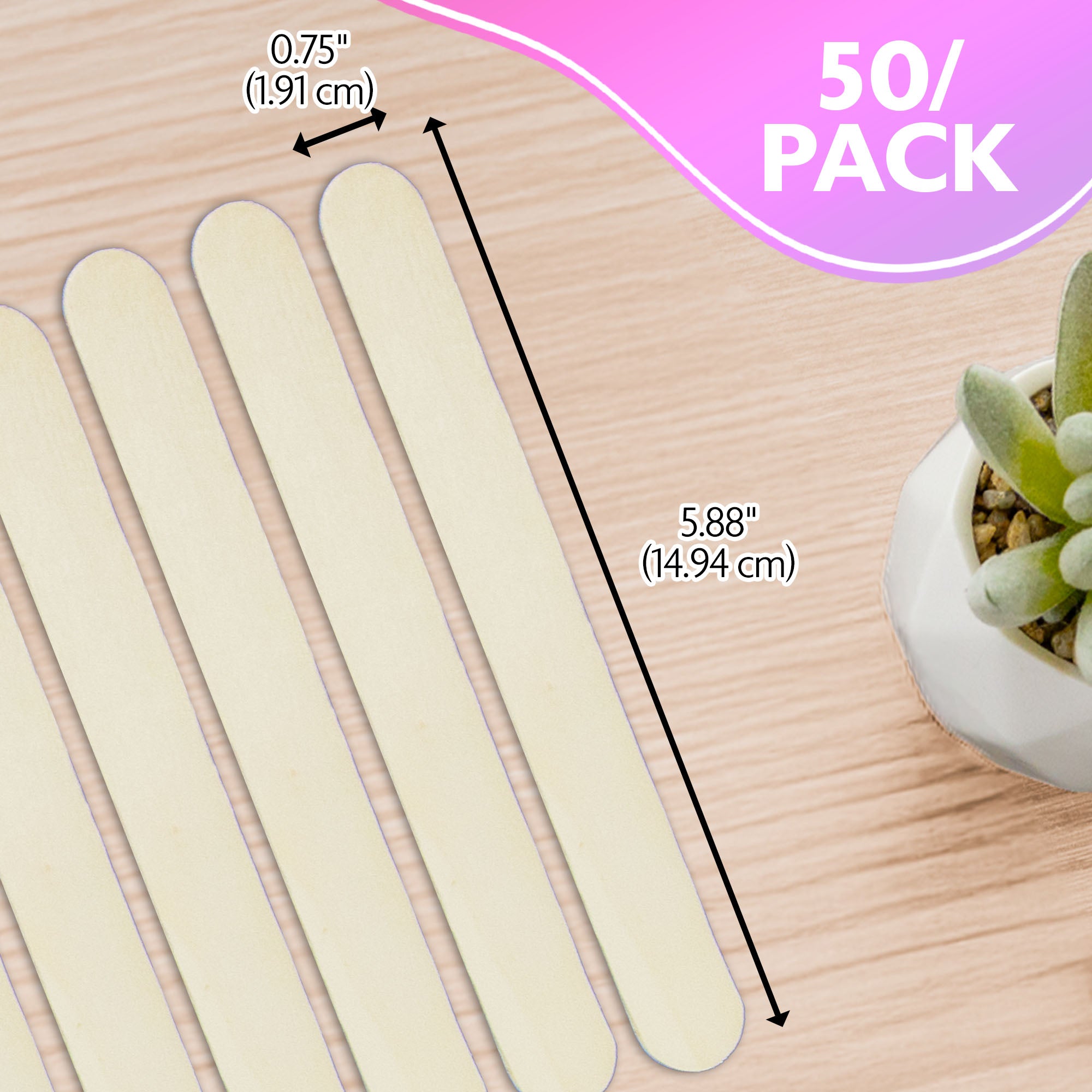 Jumbo Natural Craft Stick (50/Pack)