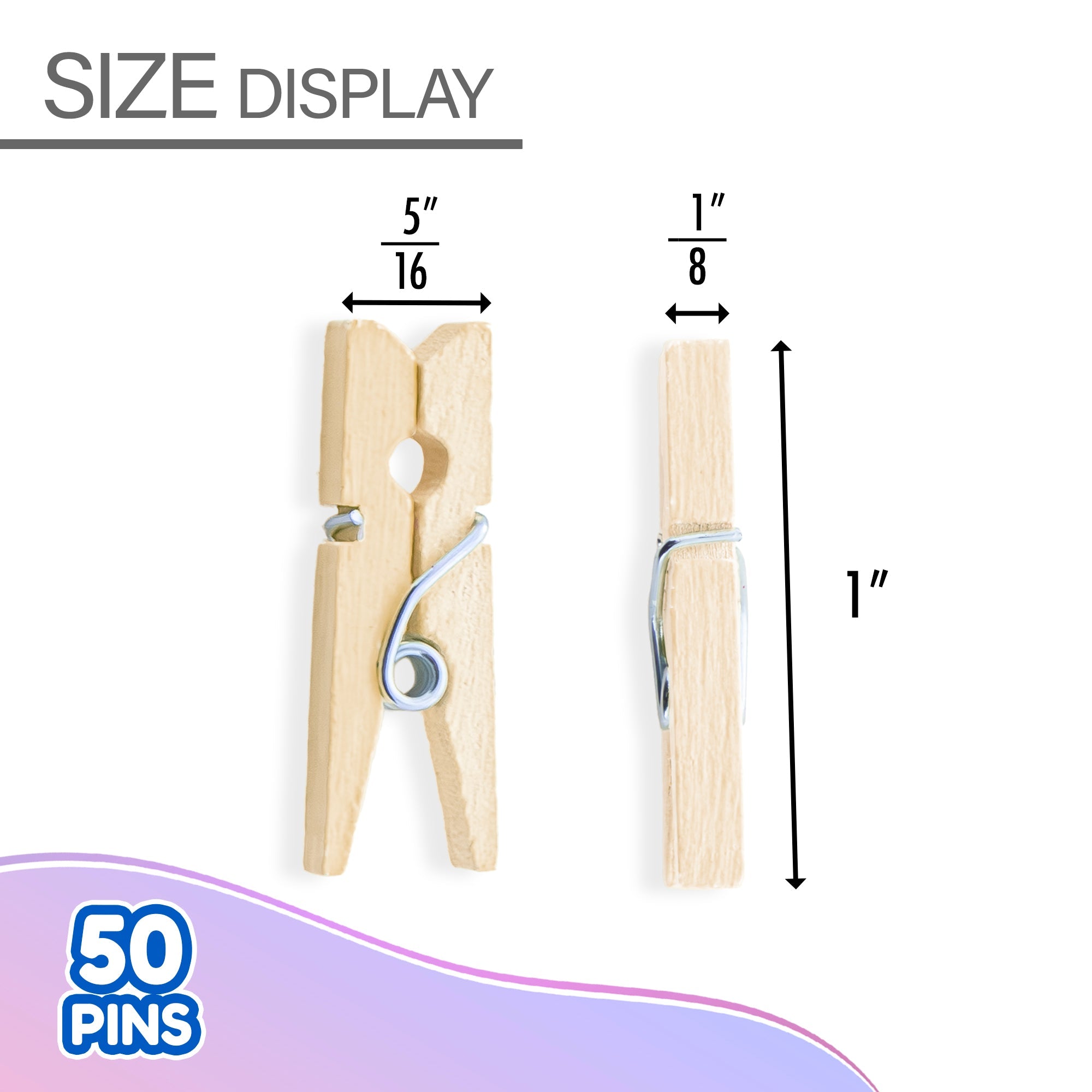 Mini Natural Clothes Pin (50/Pack)
