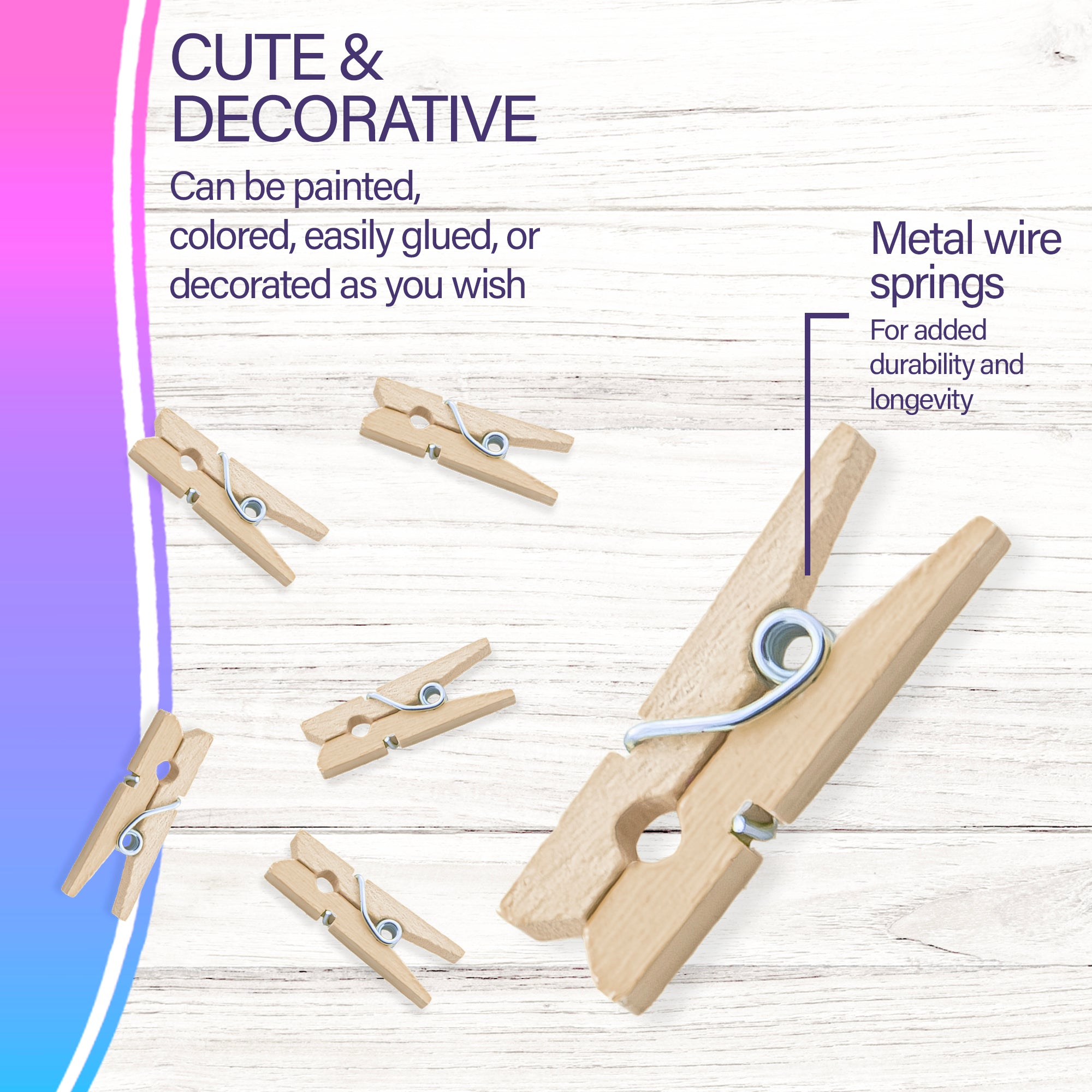 Mini Natural Clothes Pin (50/Pack)