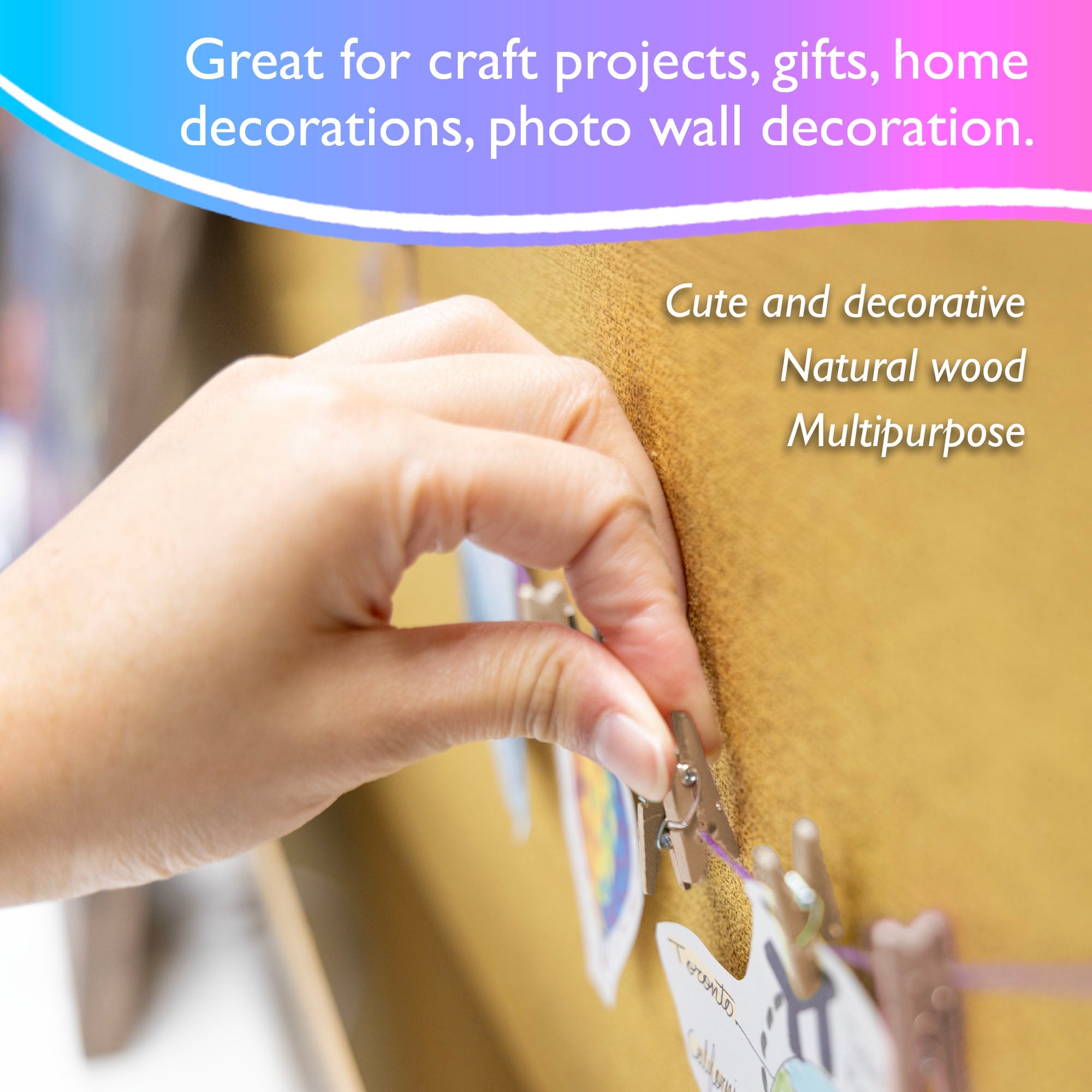 Mini Natural Clothes Pin (50/Pack)