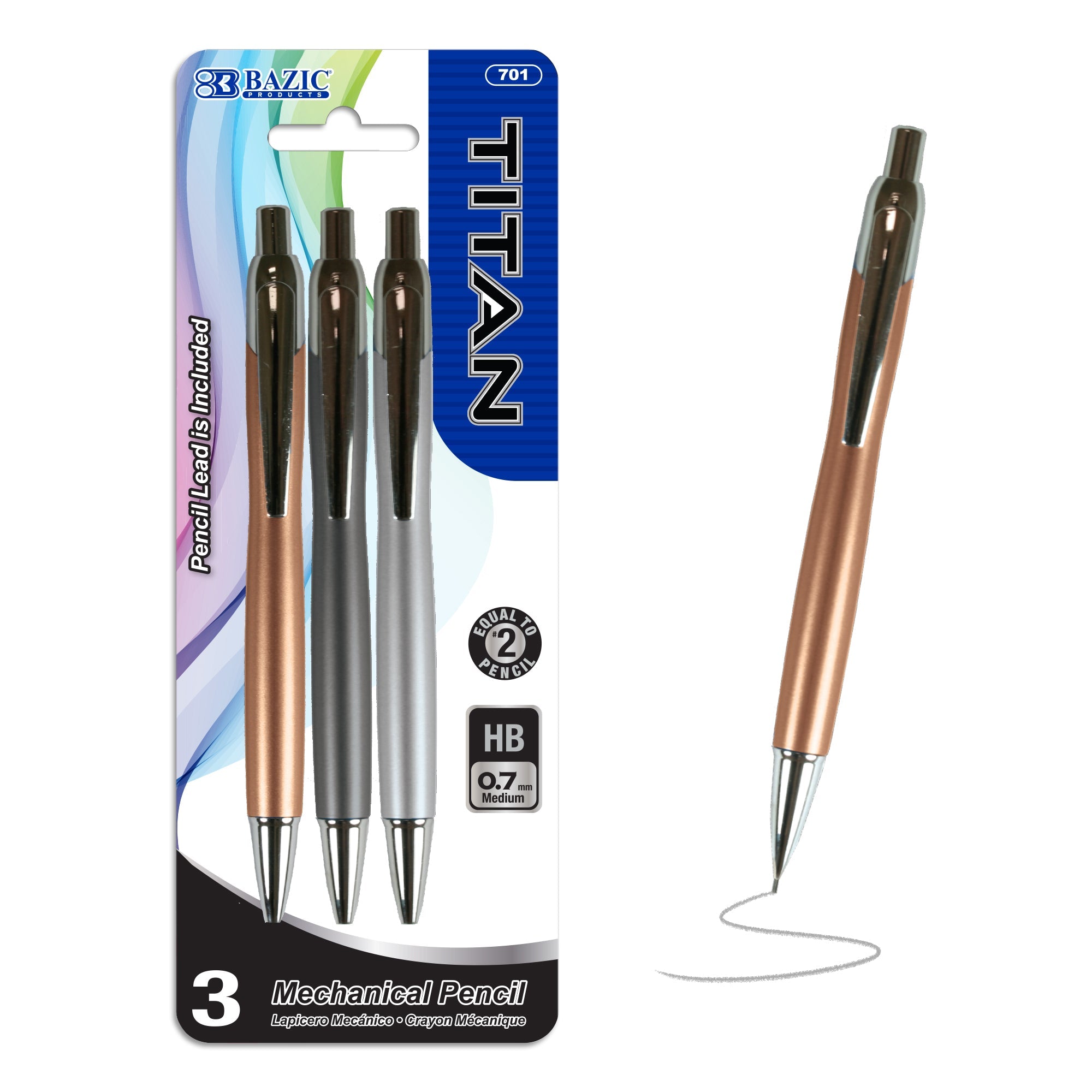 Titan 0.7mm Mechanical Pencil (3/Pack)