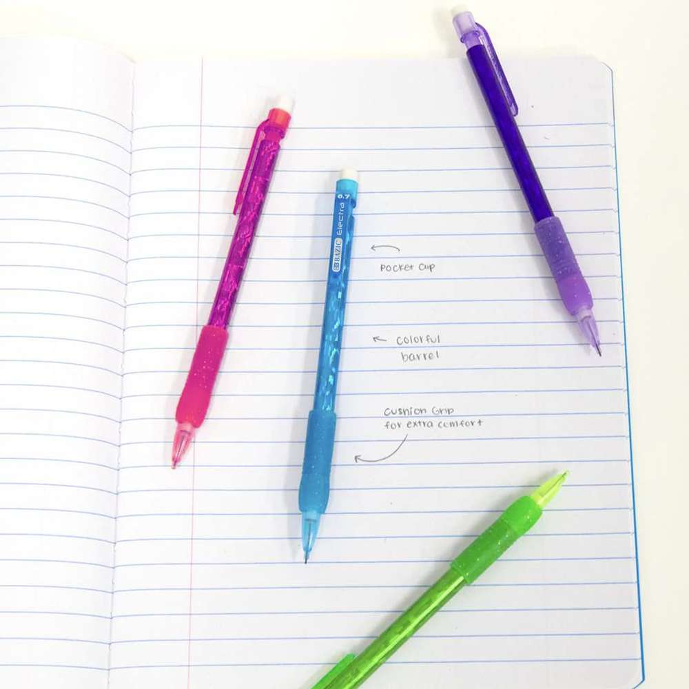 Sparkly Mechanical Pencil w/ Glitter Grip (4/Pk) – BAZIC