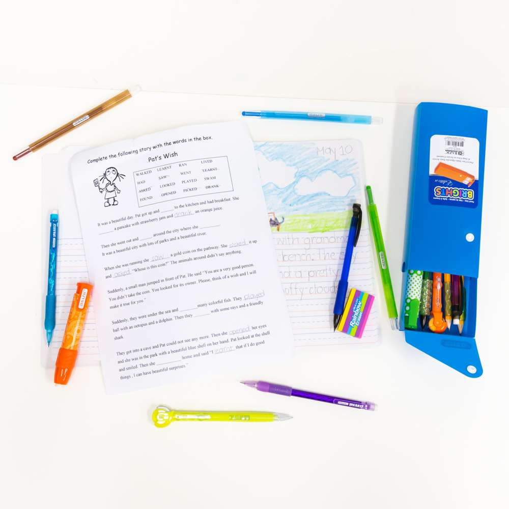0.7mm Sparkly Mechanical Pencil w/ Glitter Grip (4/Pk)
