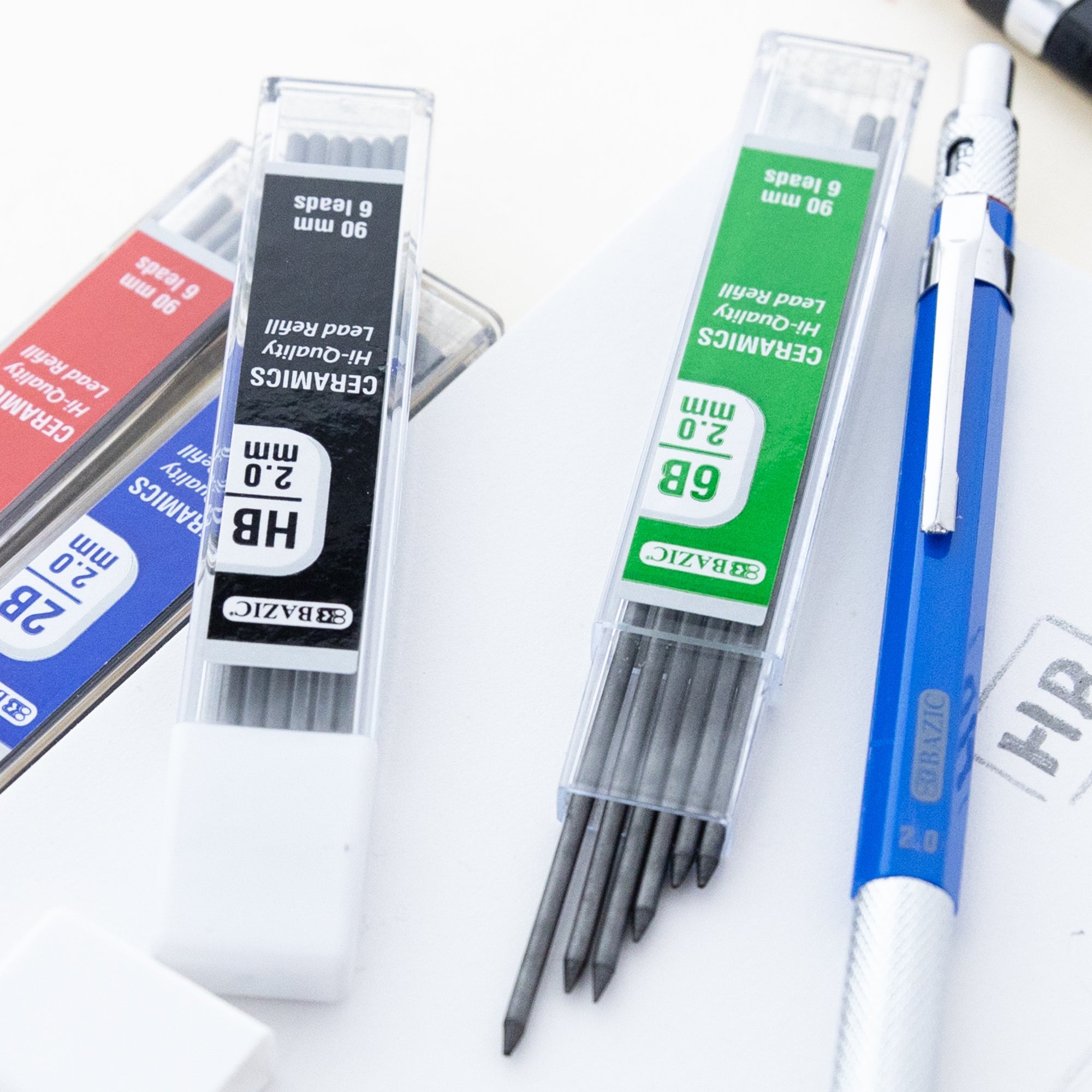 2.00 mm Mechanical Pencil w/ HB 2B 4B 6B Lead
