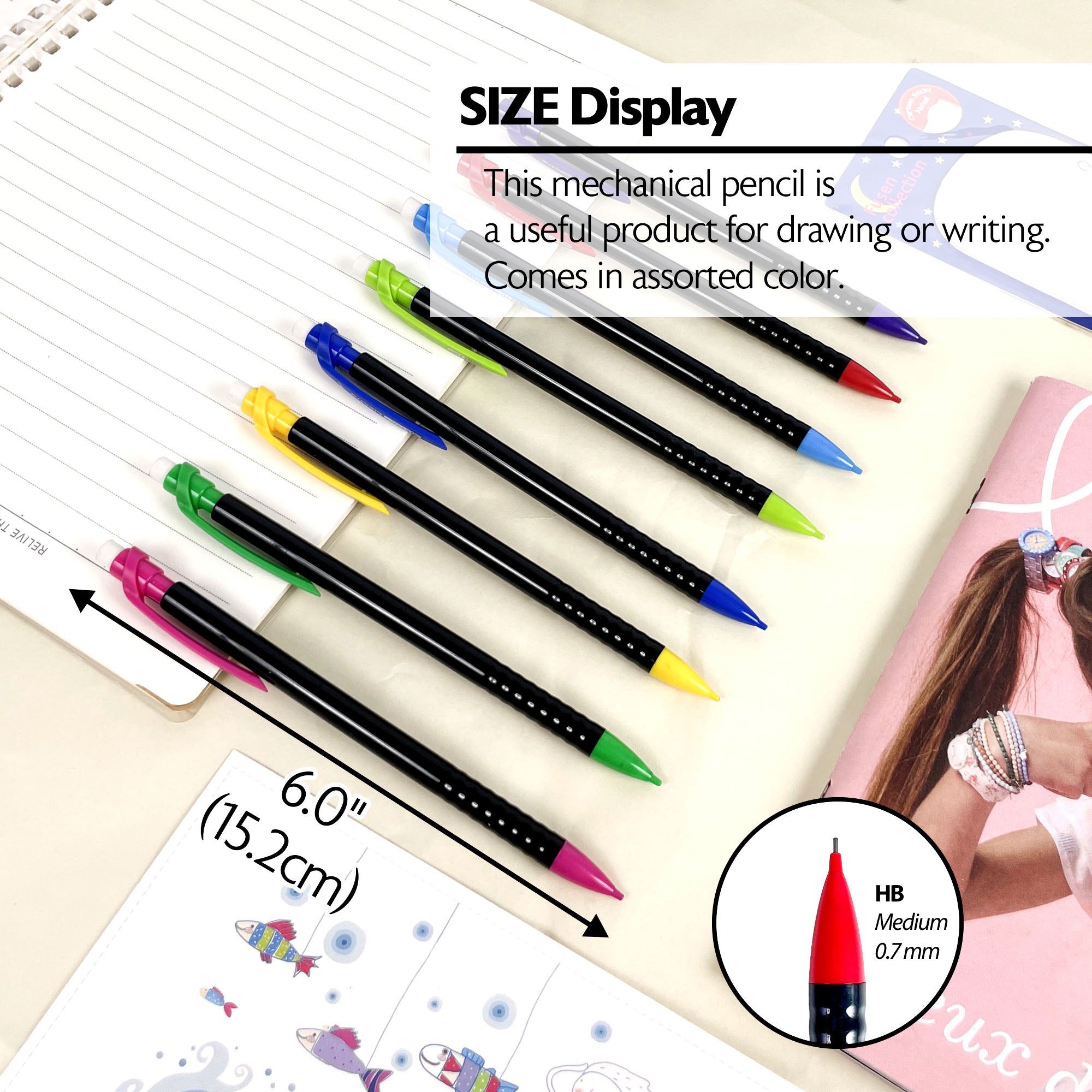 0.7mm Electra Noir Mechanical Pencil (8/Pack)