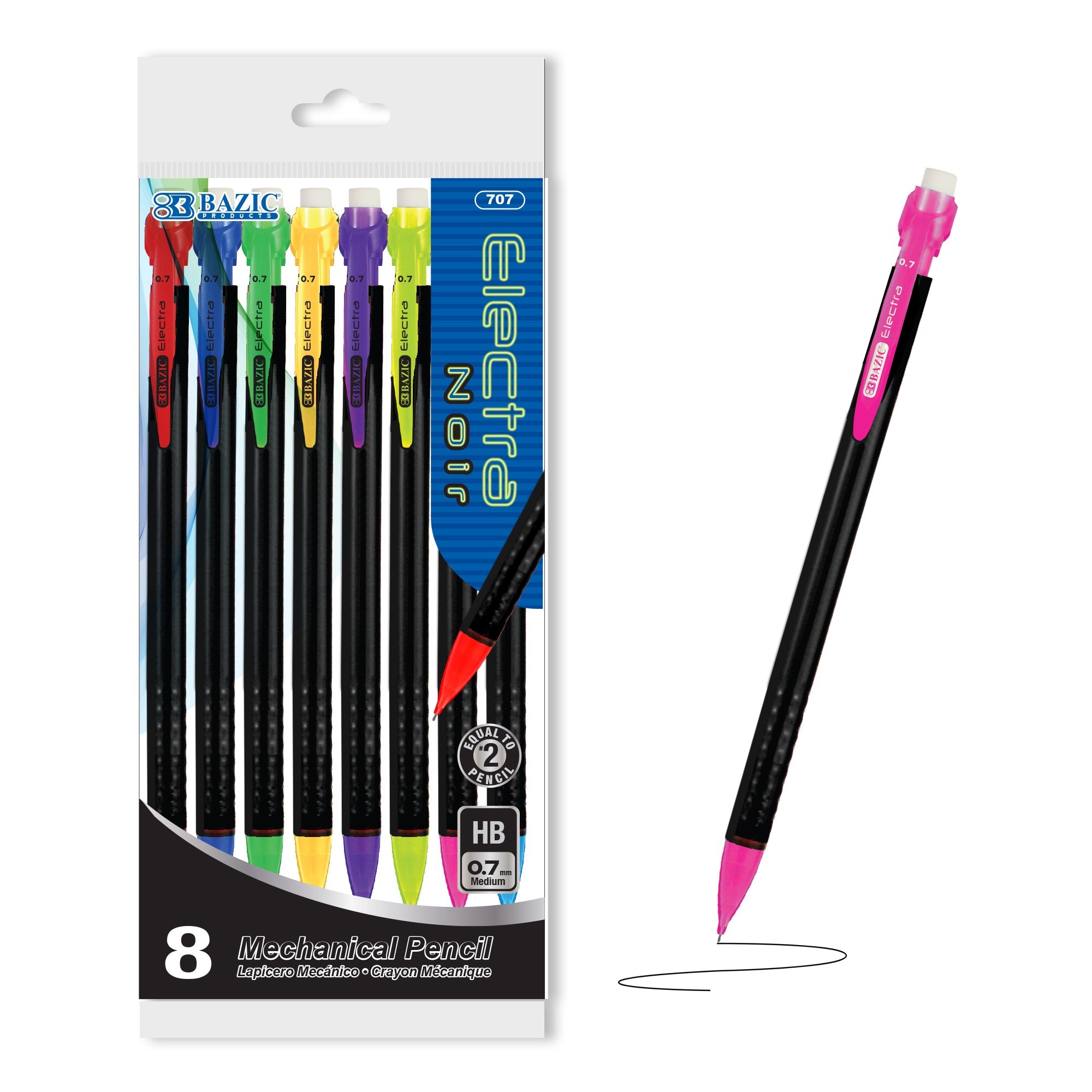 0.7mm Electra Noir Mechanical Pencil (8/Pack)