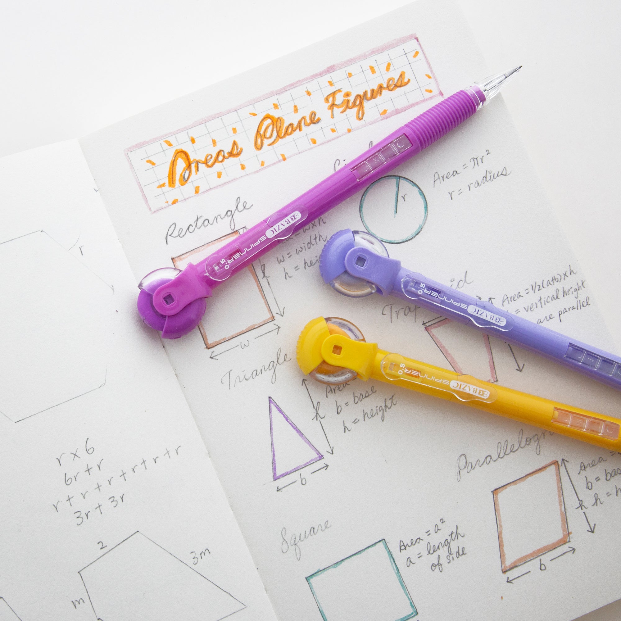 0.7 mm Mechanical Pencil w/ Spinner Top Eraser (3/Pack)