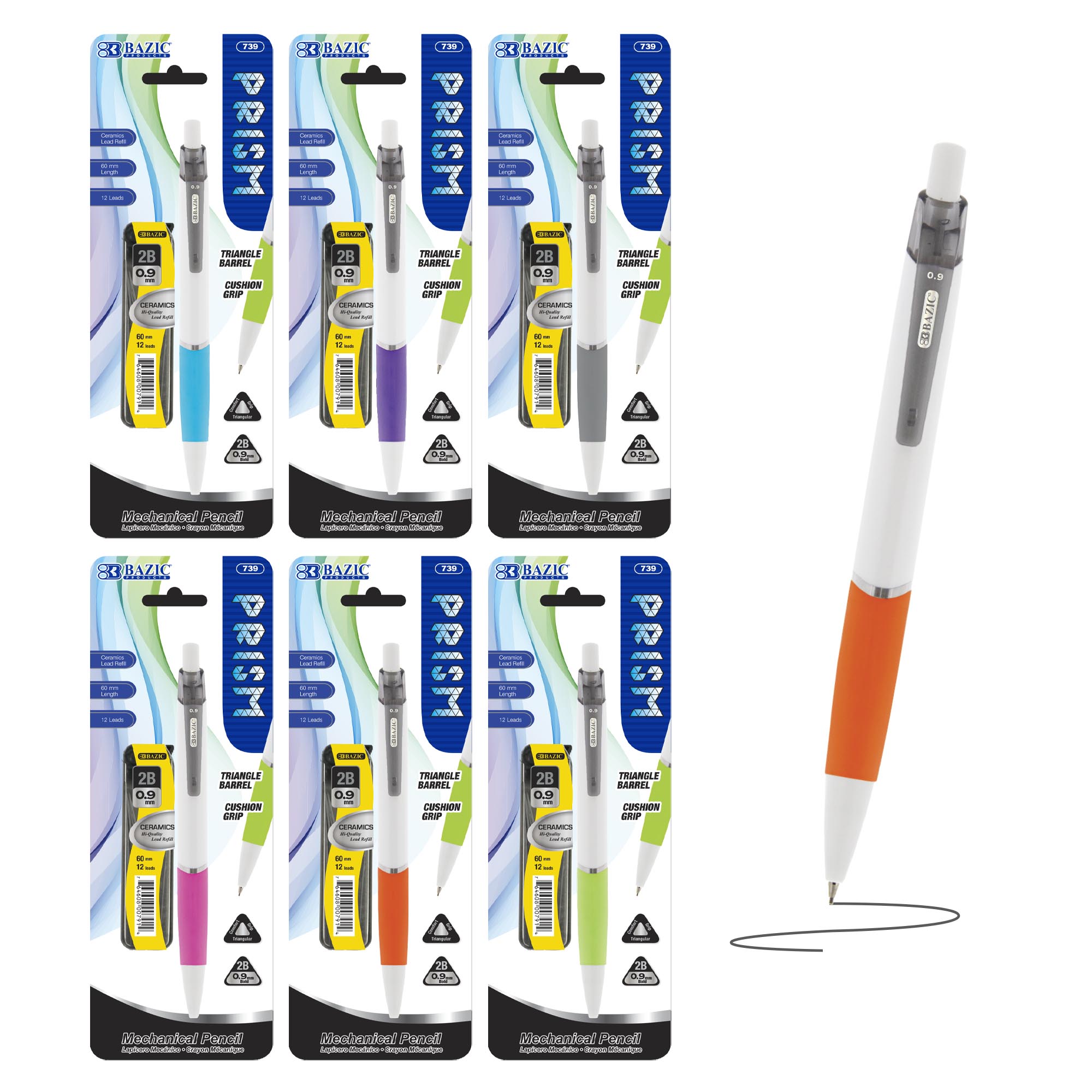 0.9 mm Prism Mechanical Pencil w/ Ceramic High-Quality Lead