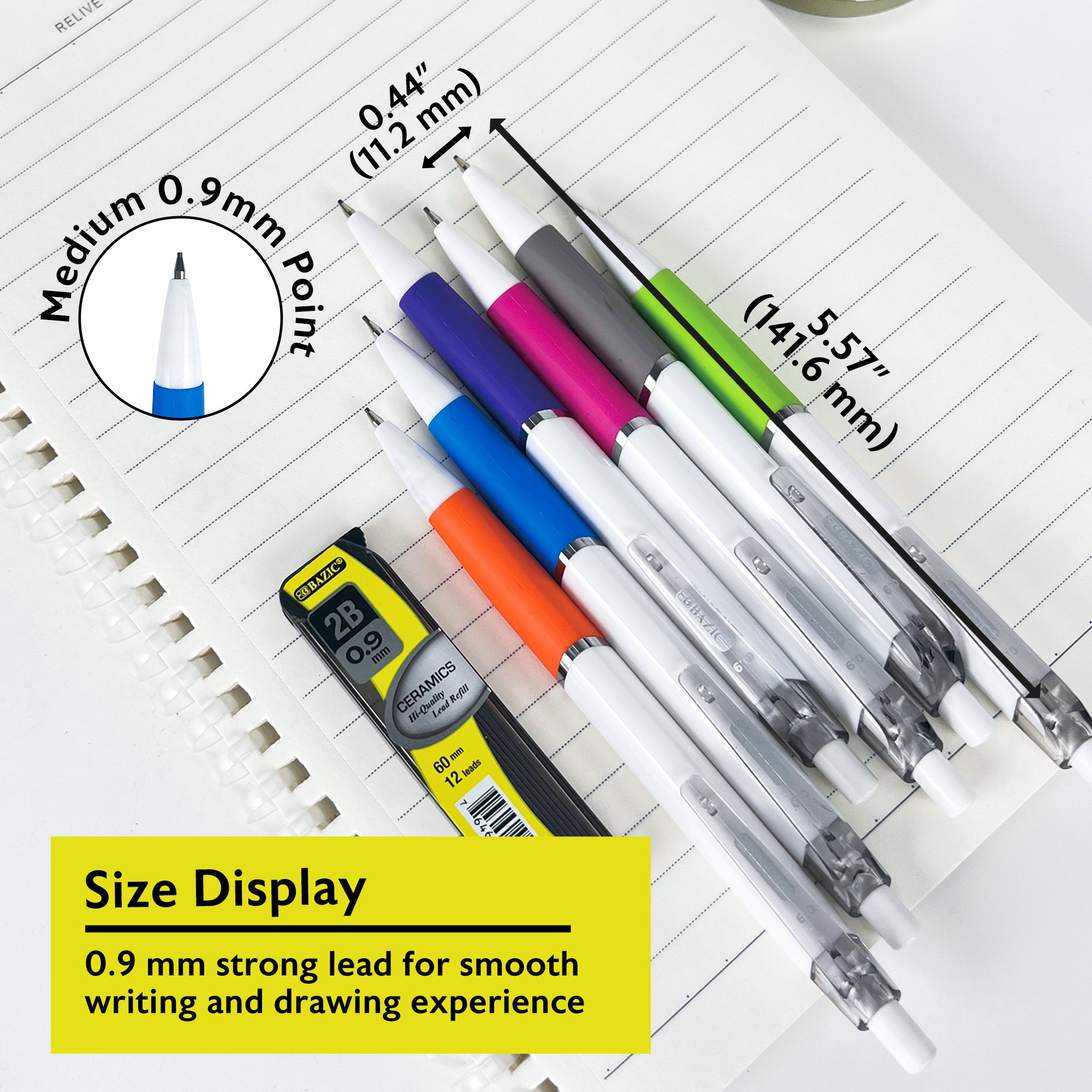 0.9 mm Prism Mechanical Pencil w/ Ceramic High-Quality Lead