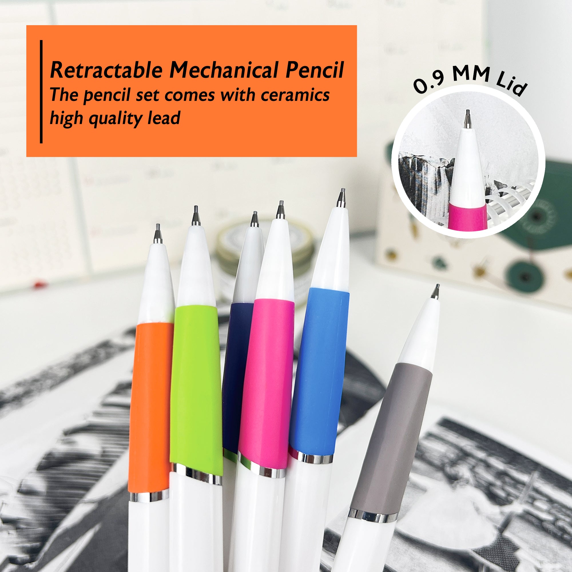 0.9 mm Prism Mechanical Pencil w/ Ceramic High-Quality Lead