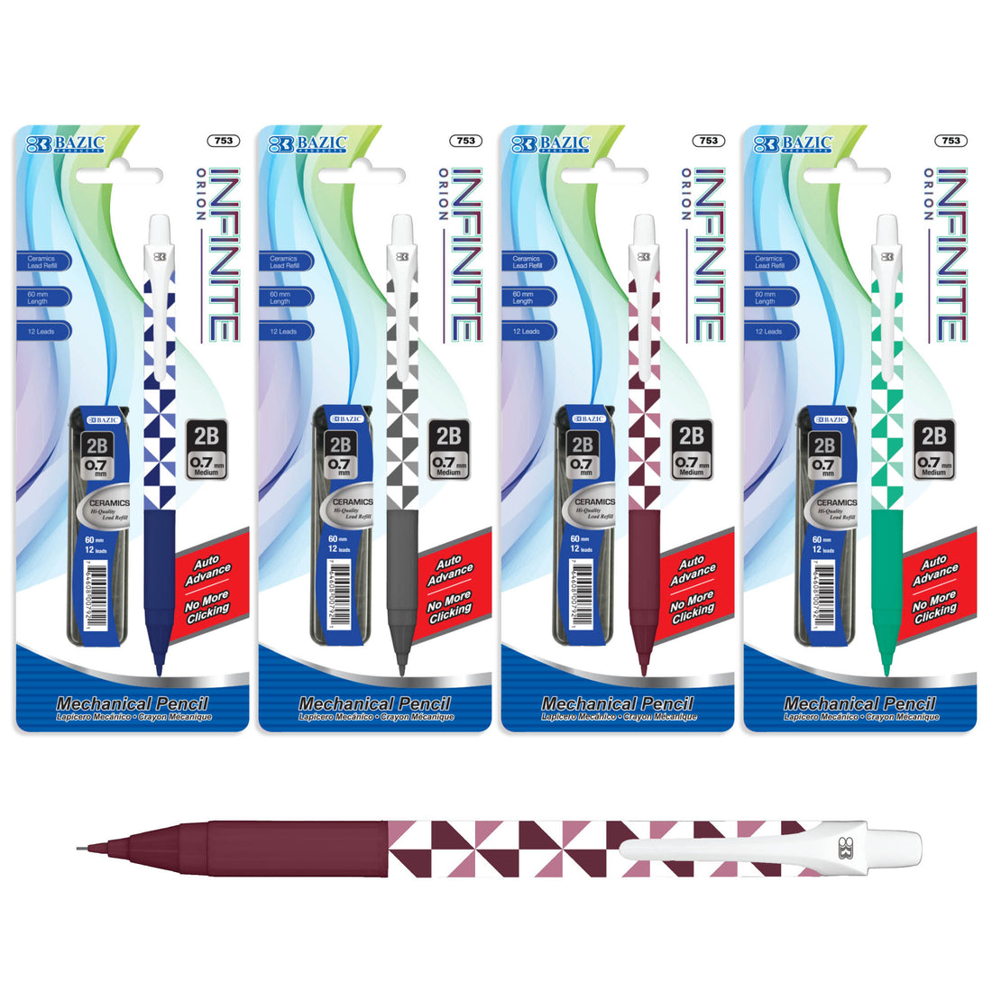 Infinite Orion 0.7 mm Auto Lead Advance Mechanical Pencil w/ Ceramics High-Quality Lead