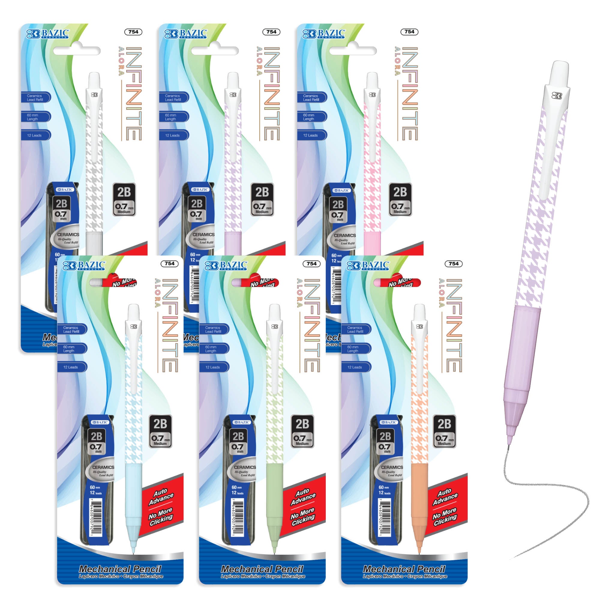 Infinite Alora 0.7 mm Auto Lead Advance Mechanical Pencil w/ Ceramics High-Quality Lead