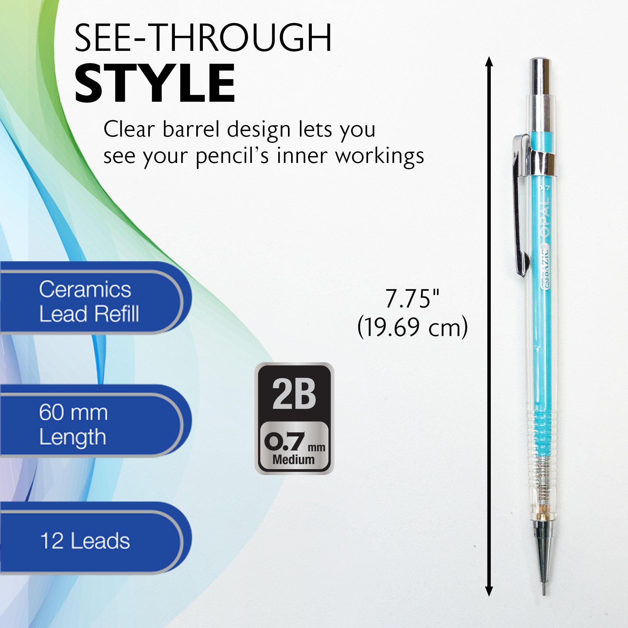 Opal 0.7 mm Mechanical Pencil w/ Ceramics High-Quality Lead