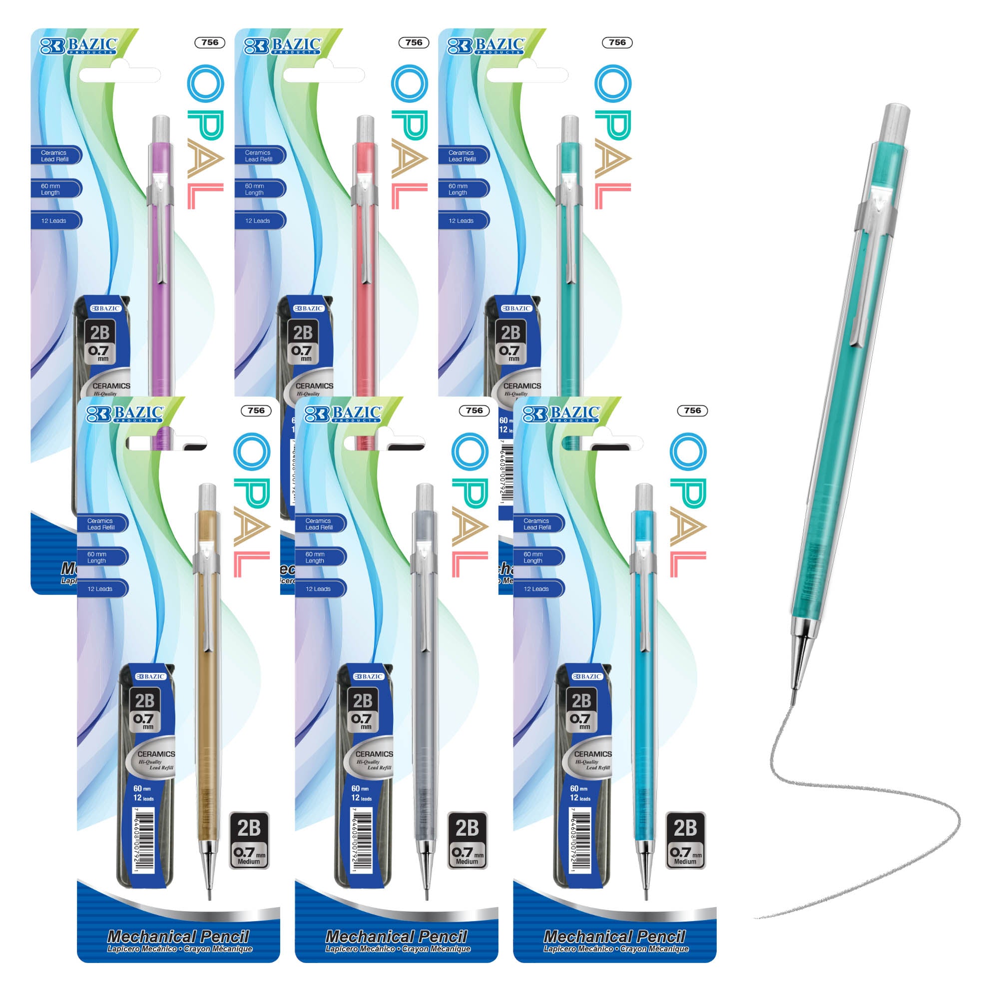 Opal 0.7 mm Mechanical Pencil w/ Ceramics High-Quality Lead