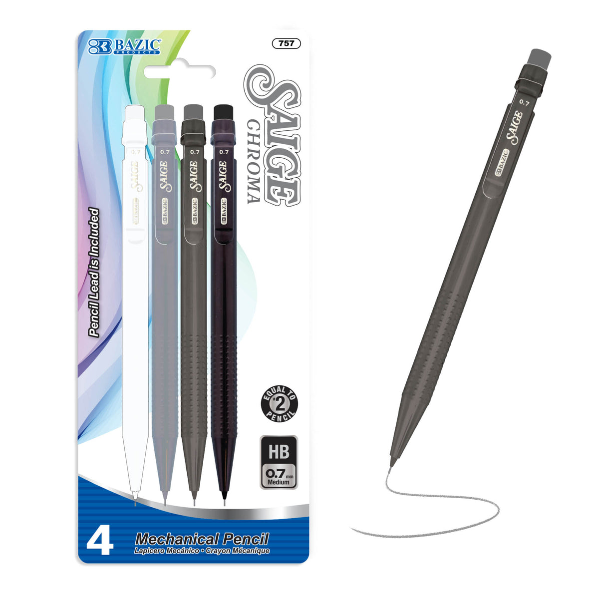 BAZIC Saige Chroma 0.7 mm Mechanical Pencil (4/Pack) – BAZIC Products