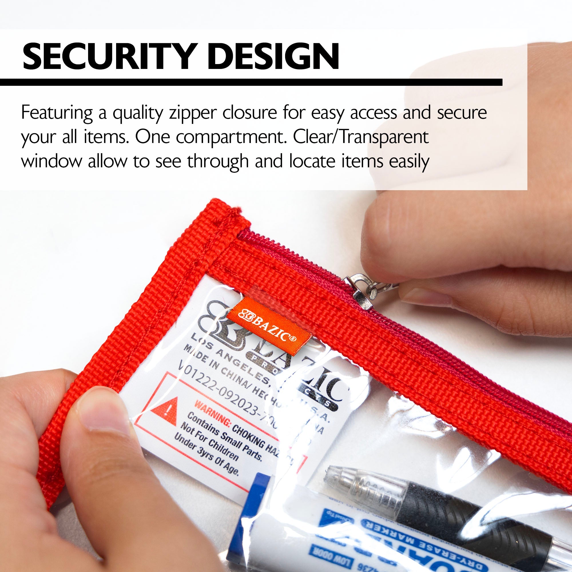 Pencil Pouch 3-Ring Clear 11.5" x 6.5"