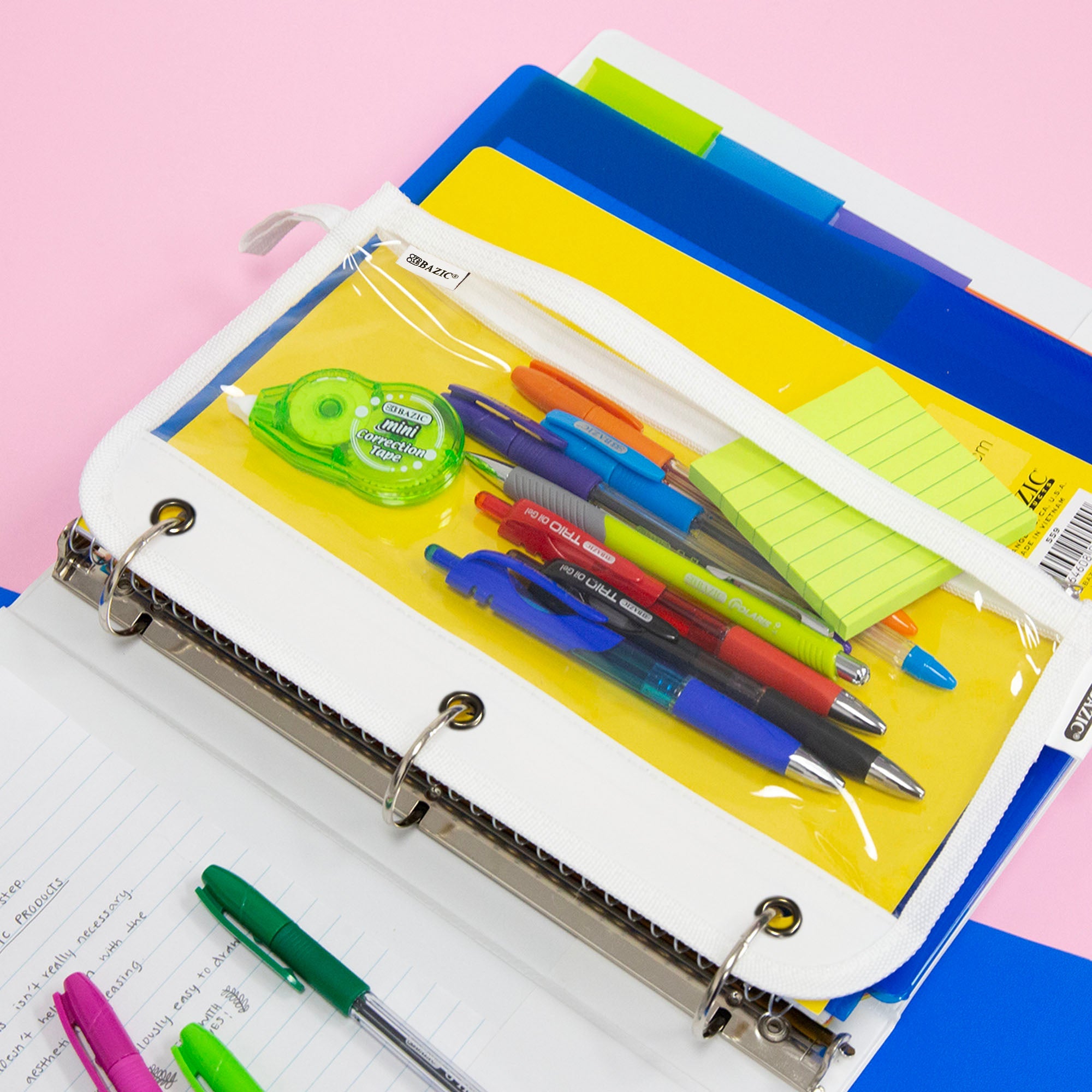 Pencil Pouch 3-Ring Clear 11.5" x 6.5"