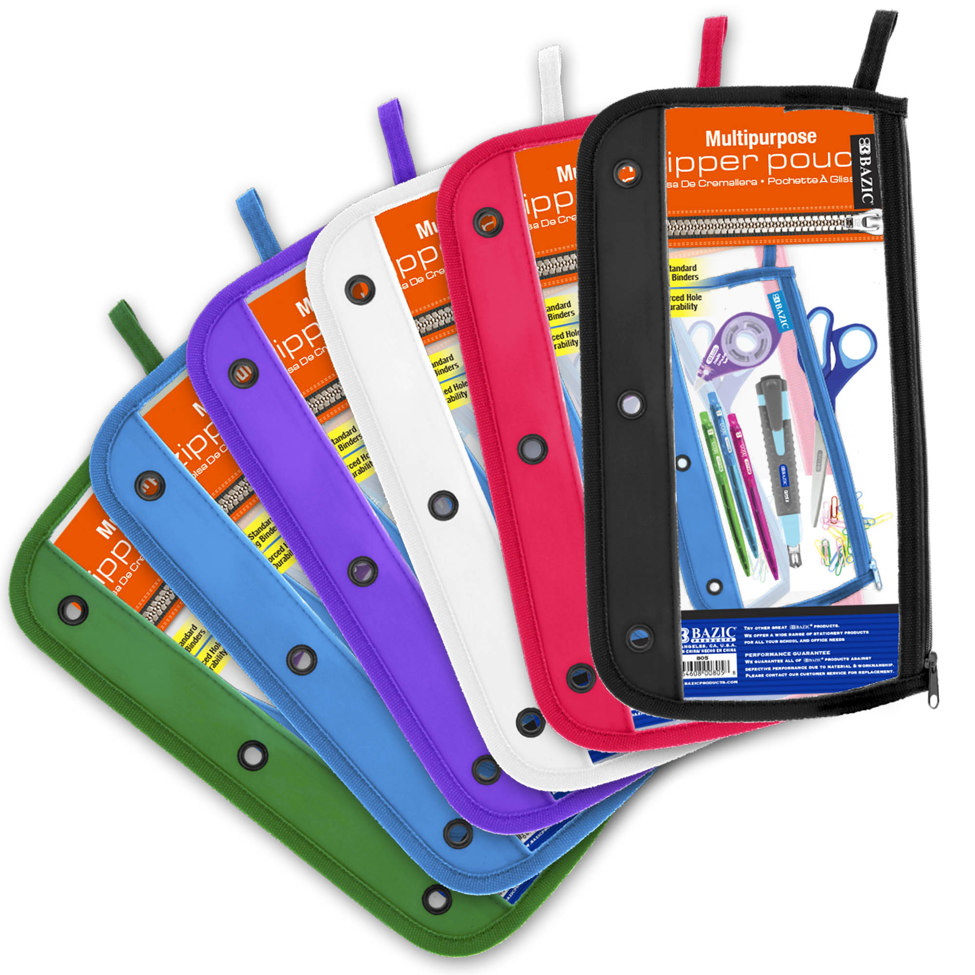 Pencil Pouch 3-Ring Clear 11.5" x 6.5"