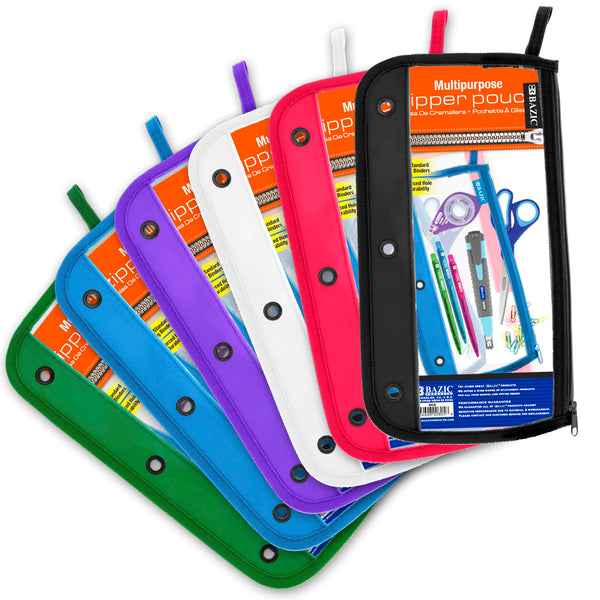 11.5" x 6.5" 3-ring Clear Pencil Pouch