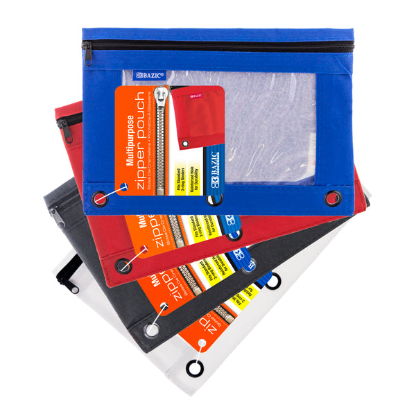 3-Ring Pencil Pouch w/ Clear Window
