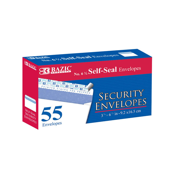 #6 3/4 Self-Seal Security Envelopes (55/Pack)