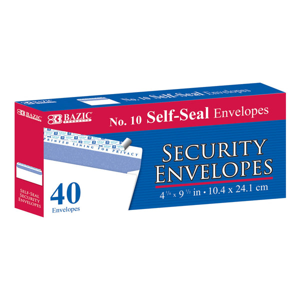 #10 Self-Seal Security Envelopes (40/Pack)