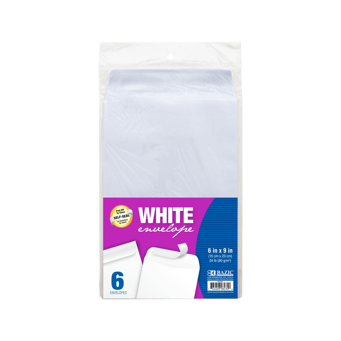 6" x 9" Self-Seal White Envelope (6/Pack)