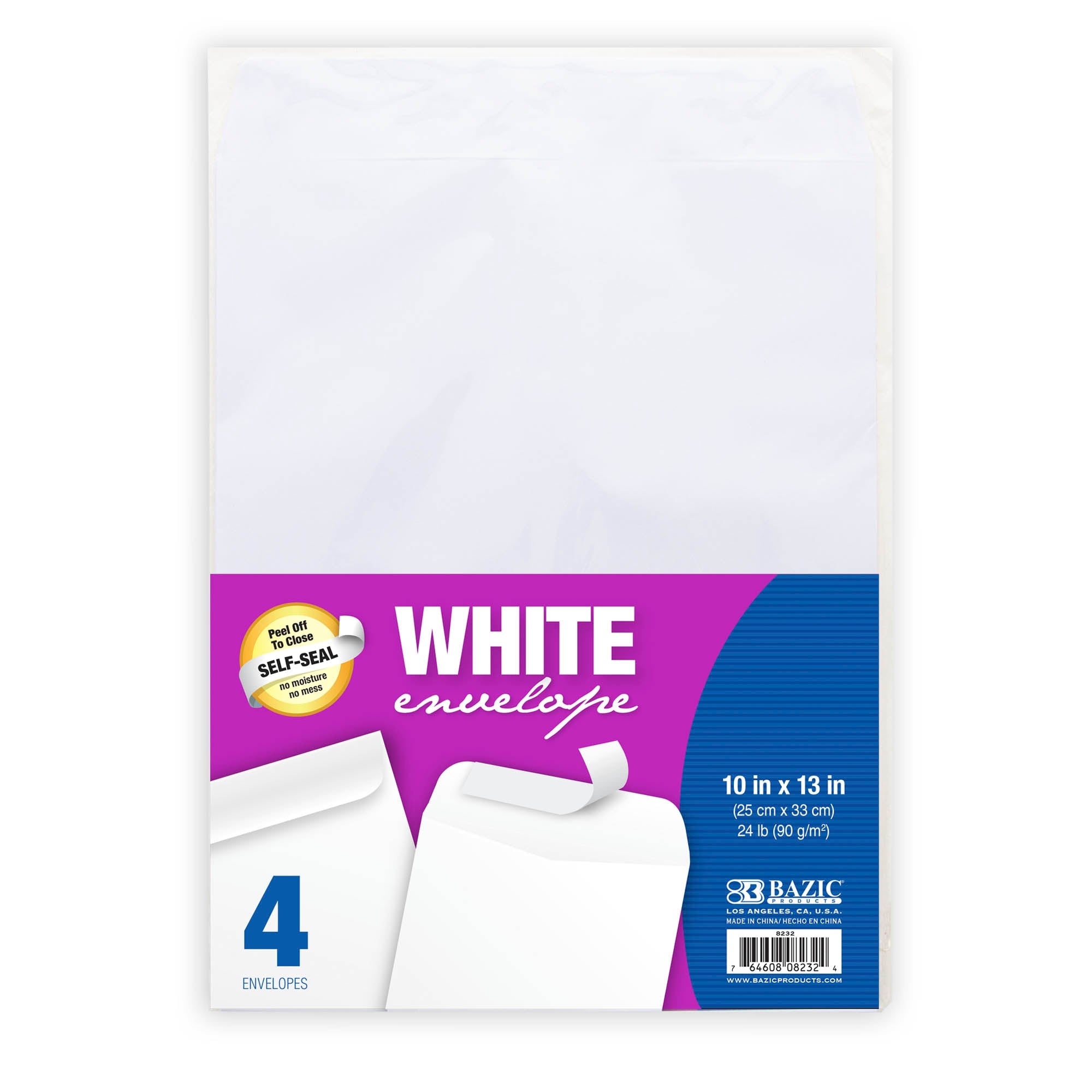Self-Seal White Envelope 10" X 13" (4/Pack)