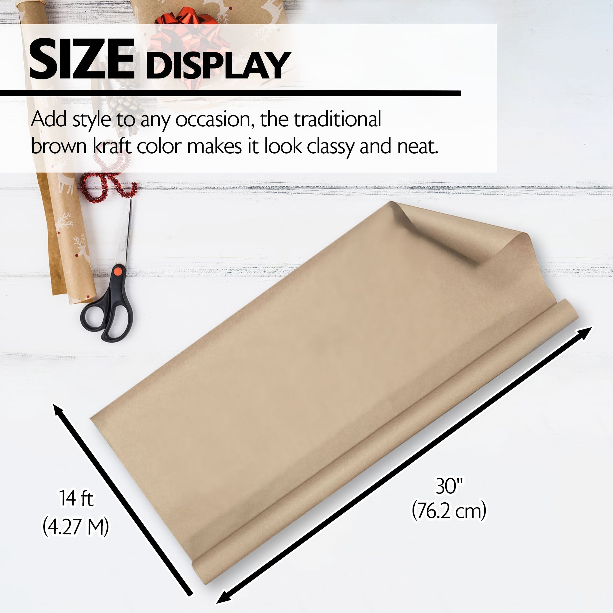 30" X 14 ft. All-Purpose Natural Kraft Wrap Paper Roll