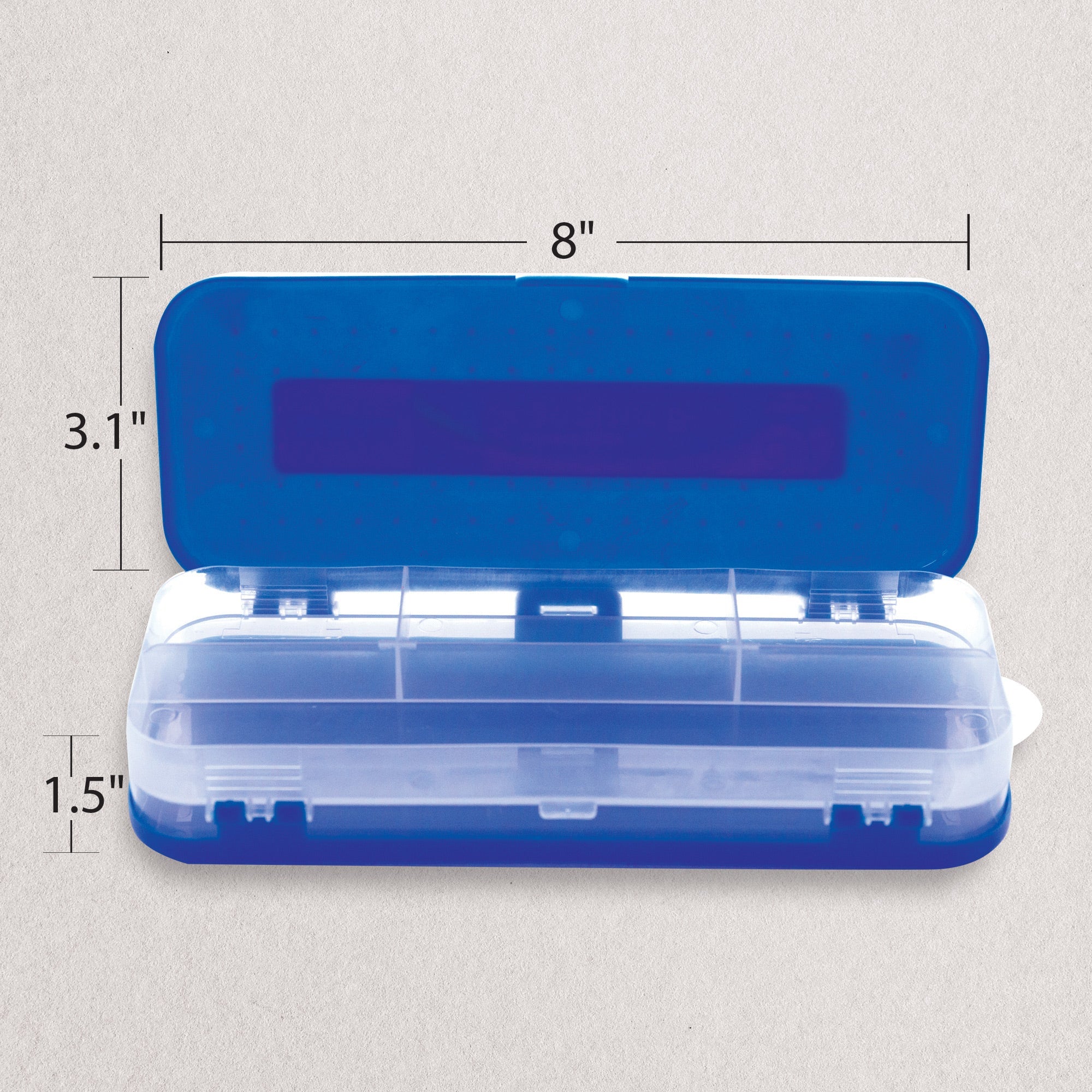 Pencil Case 8" Double Deck Organizer Box