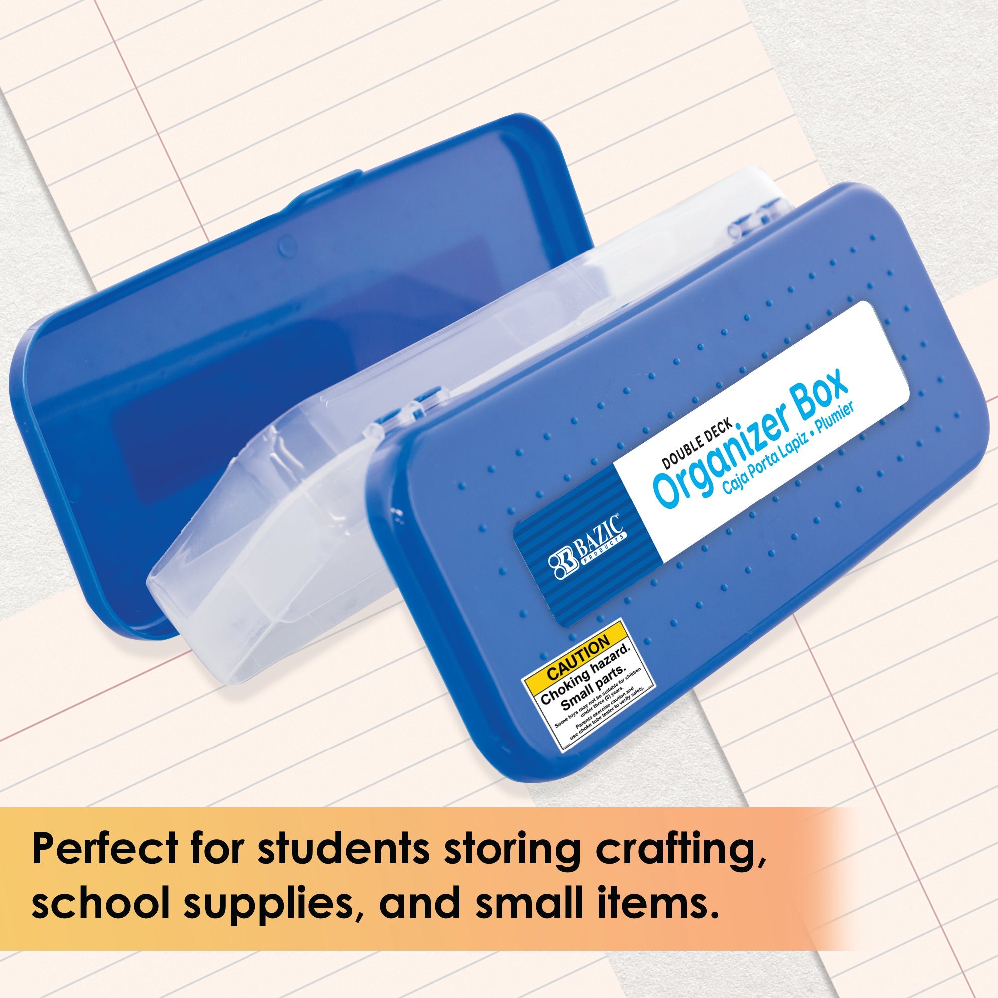 Pencil Case 8" Double Deck Organizer Box