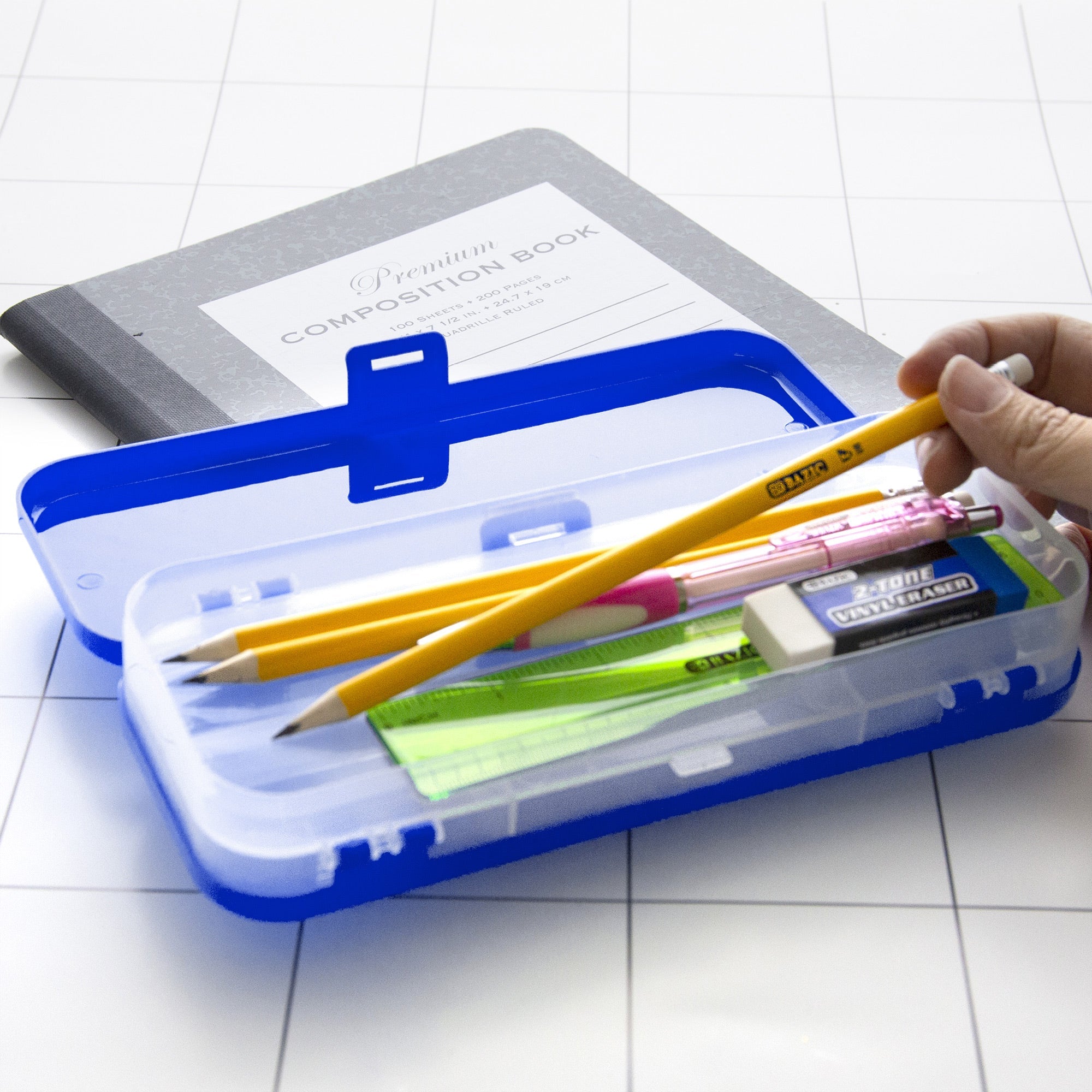 Pencil Case 8" Double Deck Organizer Box