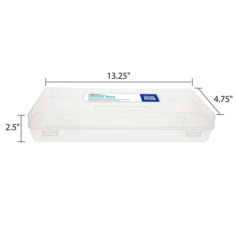 Pencil Case Multipurpose Utility Box Ruler Length - Clear