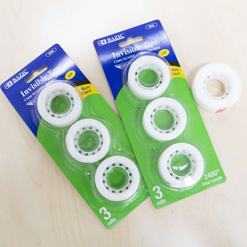 Invisible Tape Refill 3/4" X 800" (3/Pack)