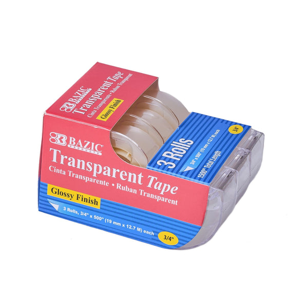 3/4" X 500" Transparent Tape (3/Pack)