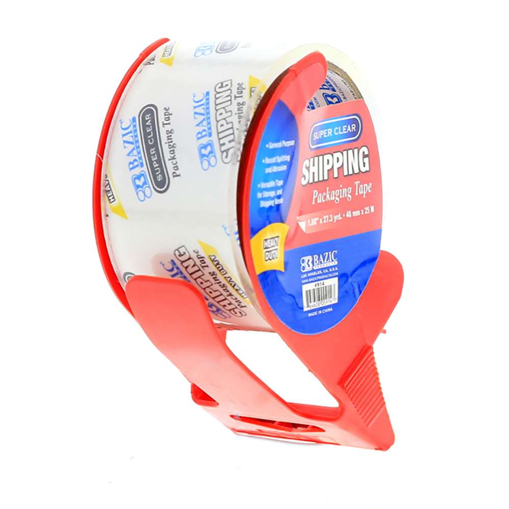 Heavy Duty Super Clear Packaging Tape w/ Dispenser 1.88" x 27.3 Yards